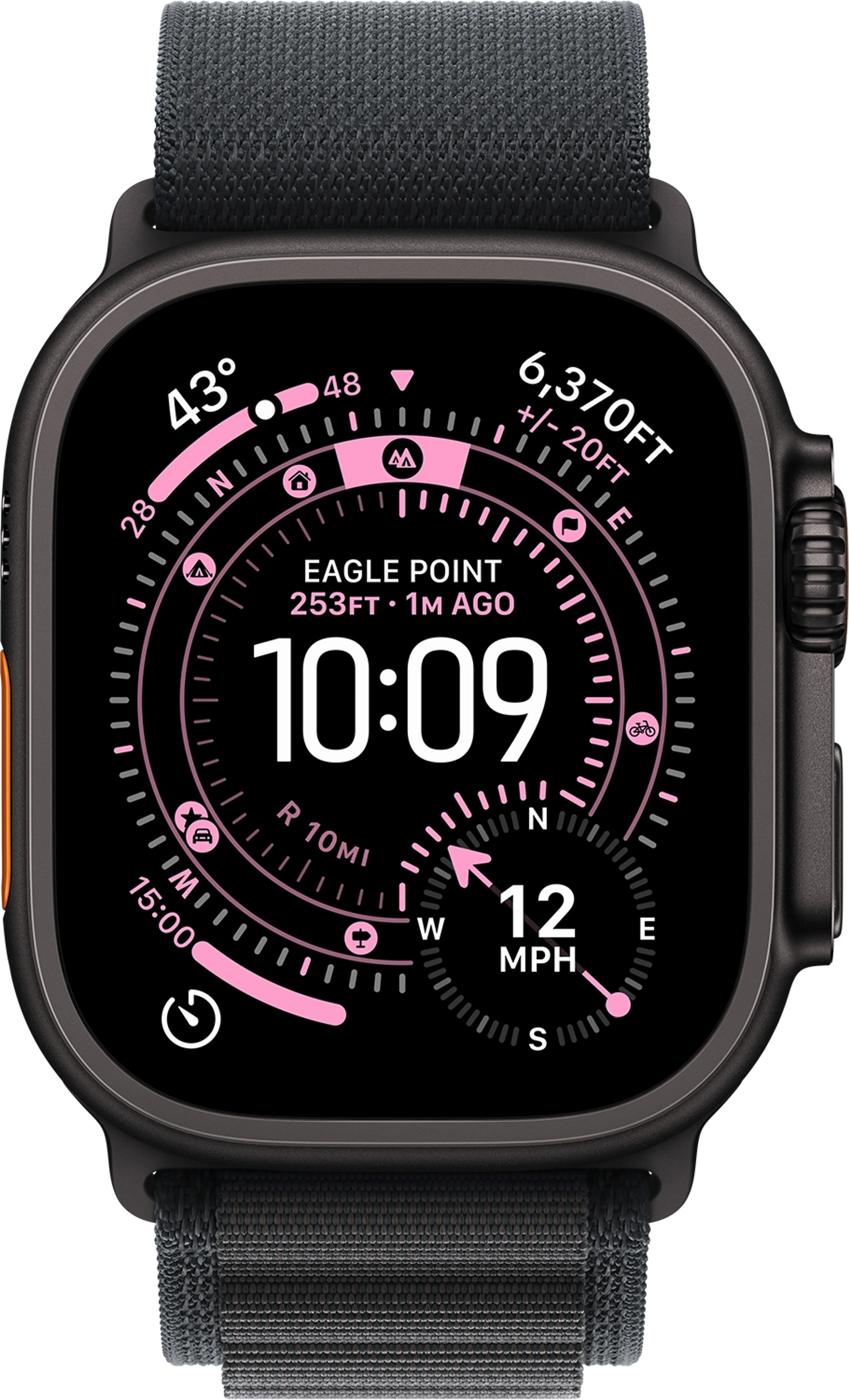 Apple Watch Ultra 3 - 49mm - Titanium Black - Black Alpine Loop - M image