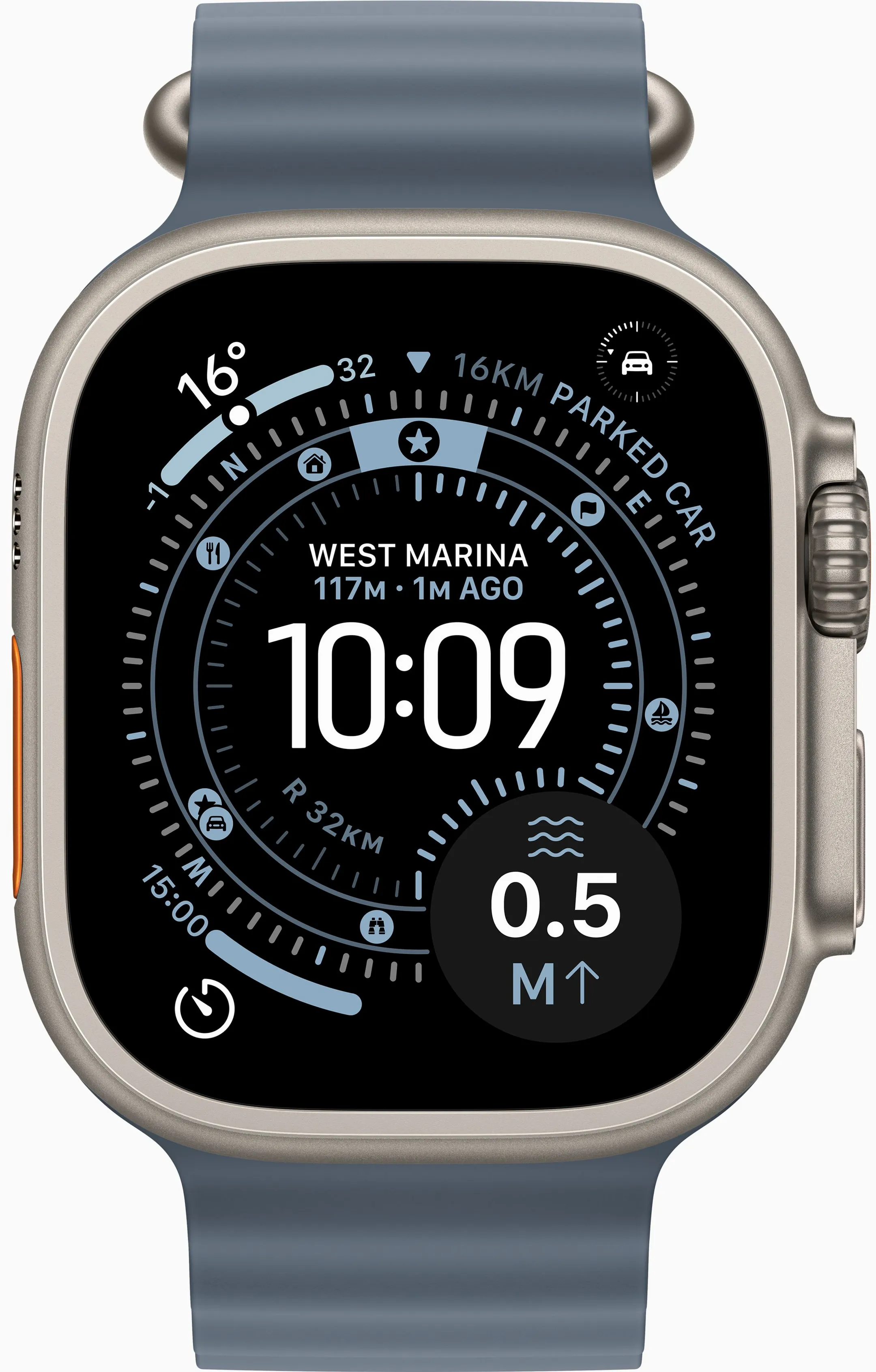 Apple Watch Ultra 3 - 49mm - Titanium Natural - Blue Ocean Band image