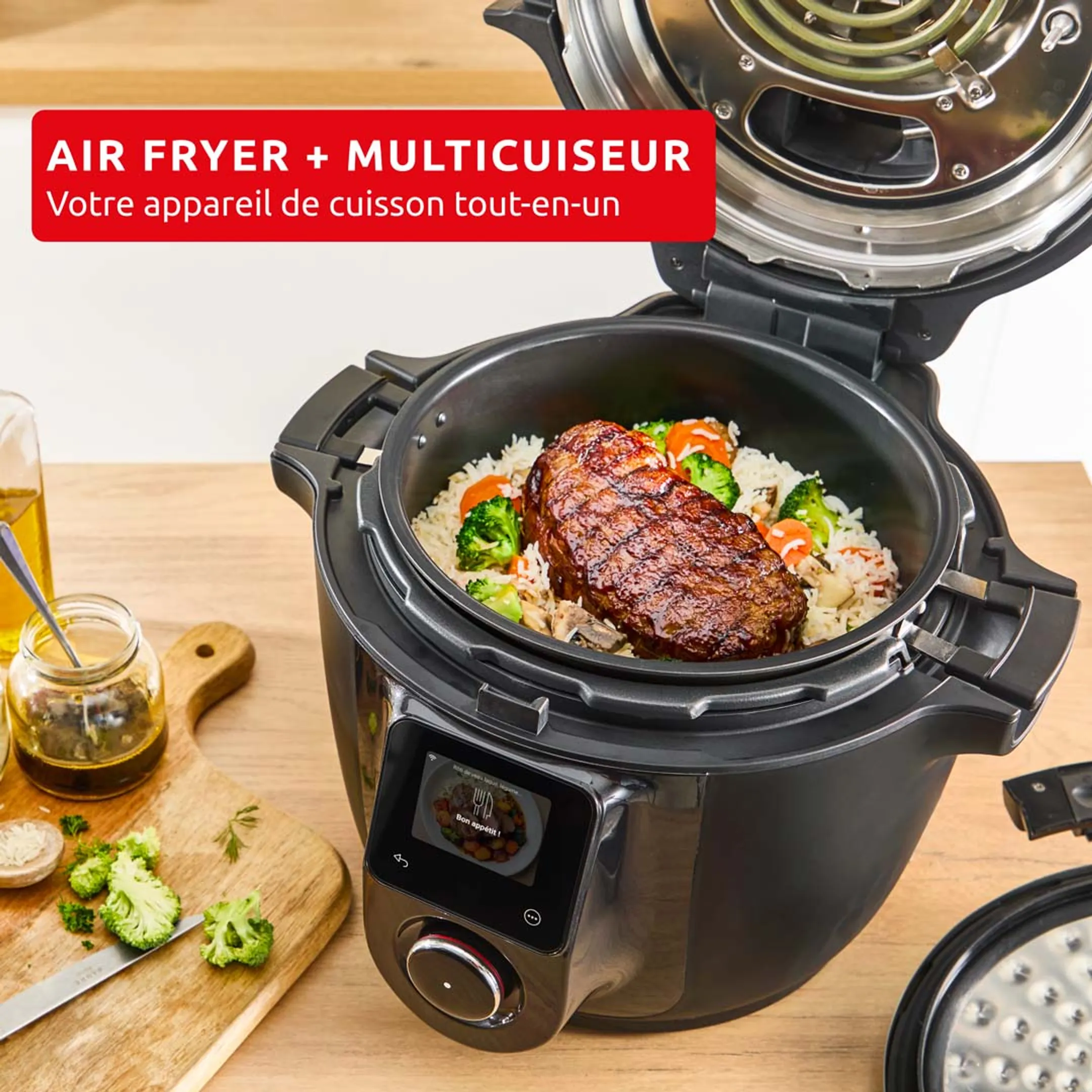 Moulinex Multicuiseur Airfryer Cookeo Infinity CE9828F0 - Noir image