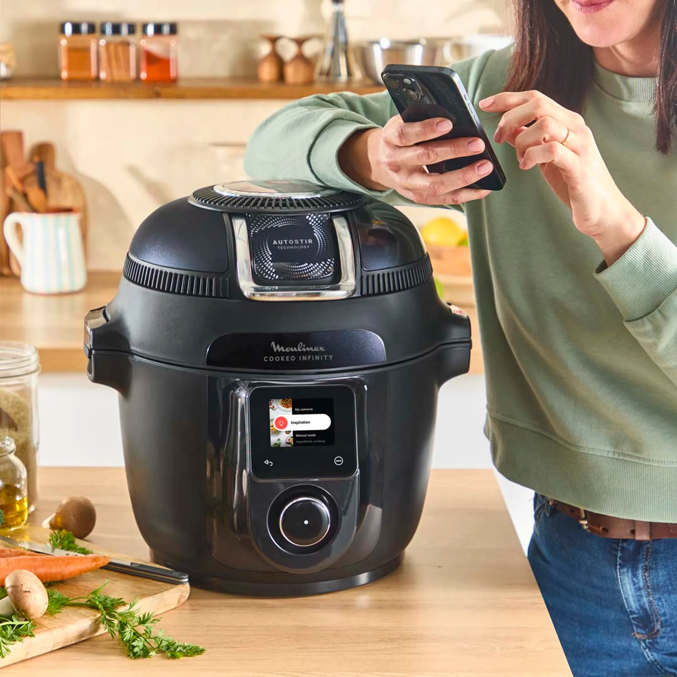 Moulinex Multicuiseur Airfryer Cookeo Infinity CE9828F0 - Noir image