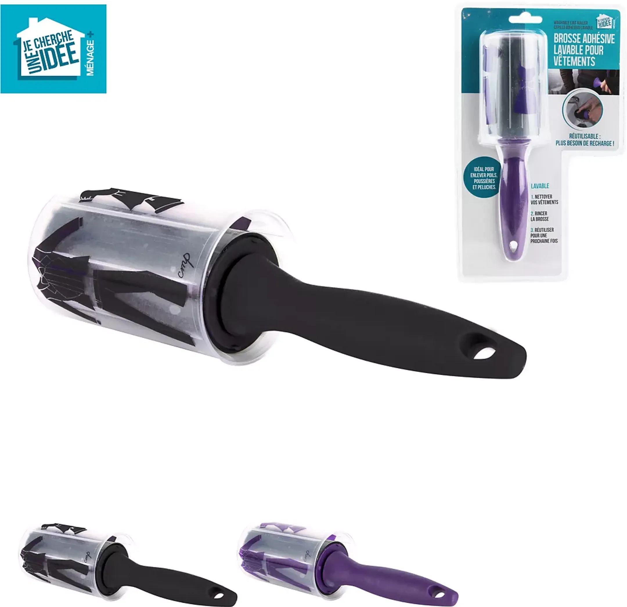 Adhesive and washable lint brush ME2115