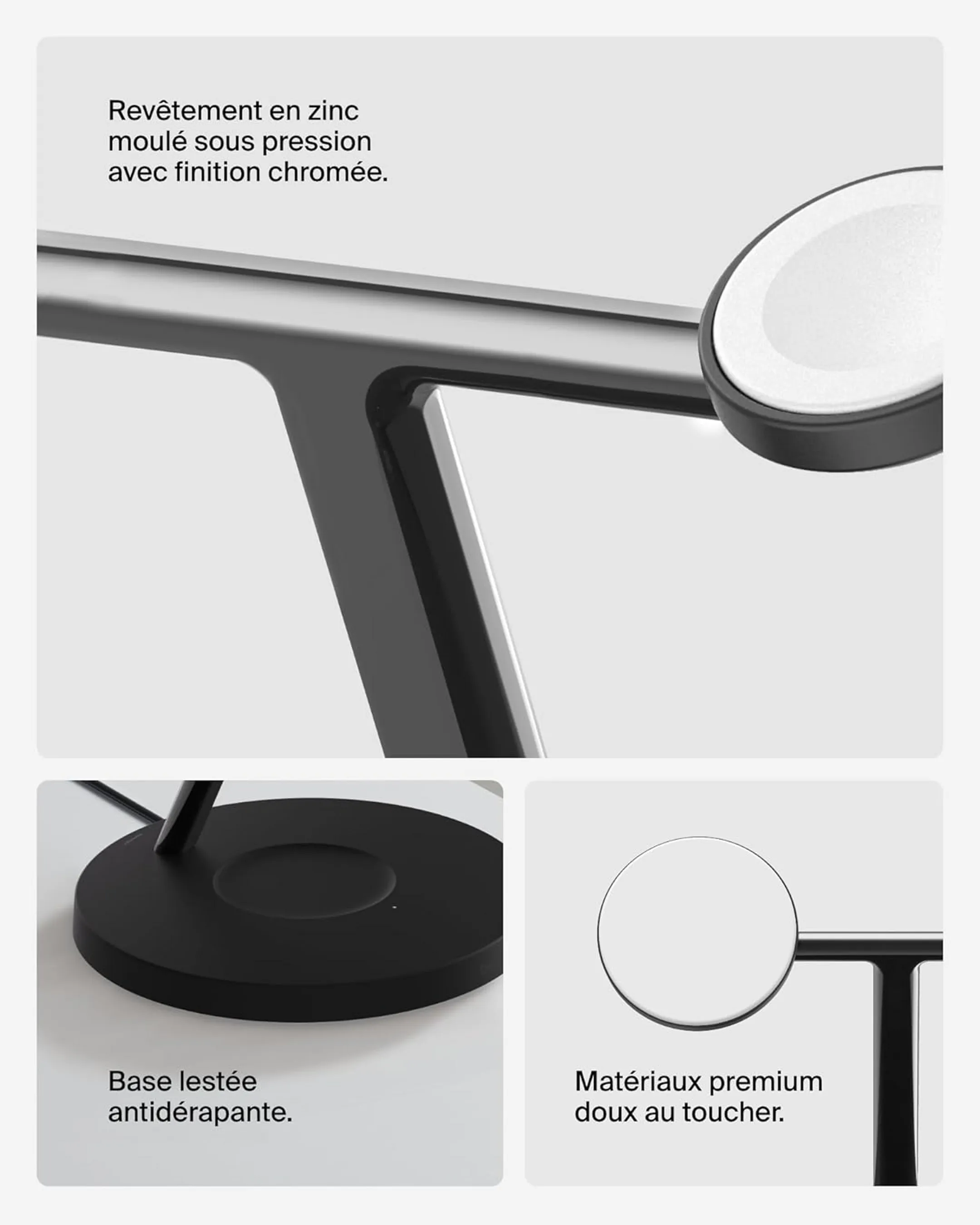 Belkin Station de recharge 3-en-1 avec Qi2 BoostCharge Pro - 15W - Noir image