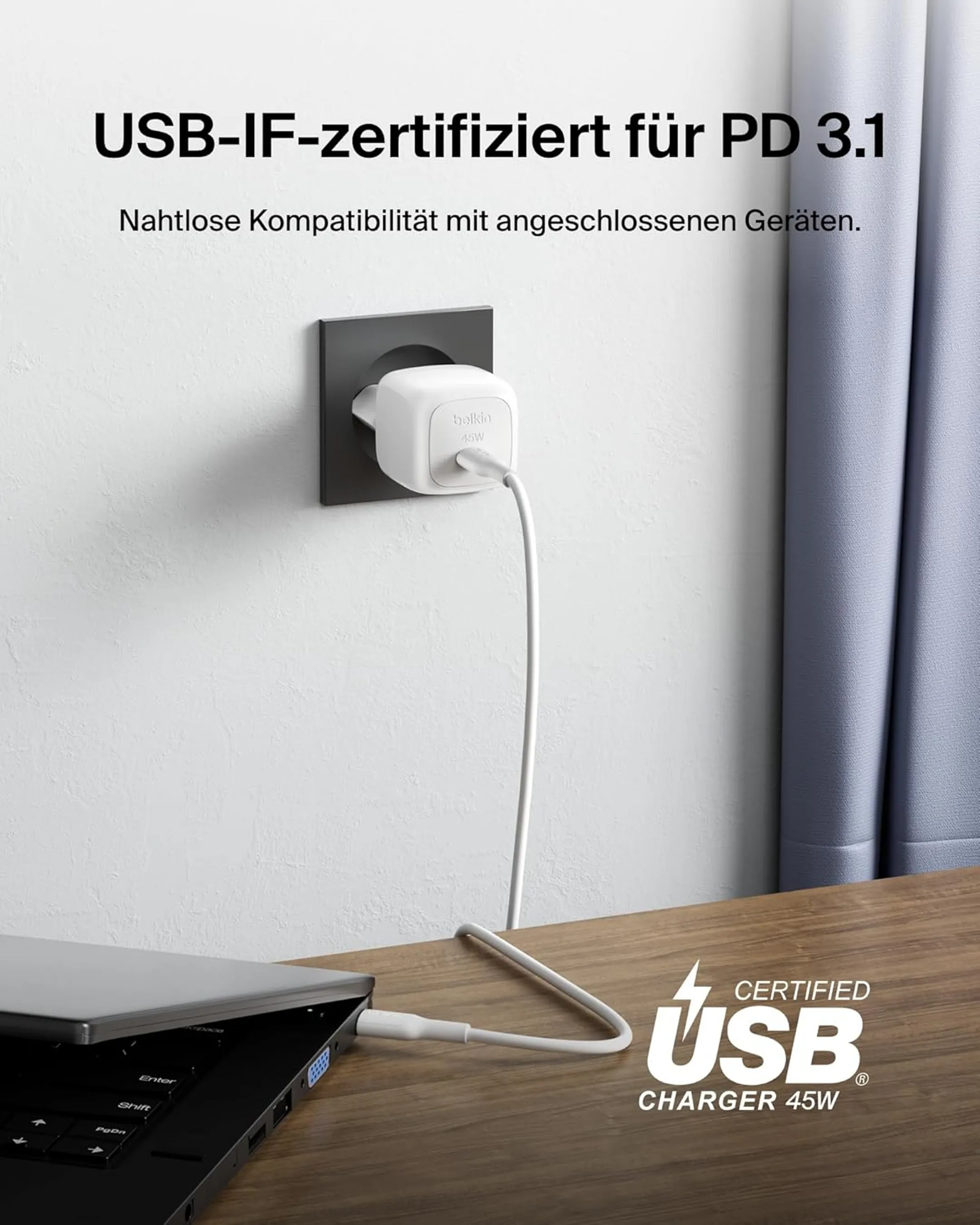Belkin Netzladegerät USB-C BoostCharge – 45 W – Weiß image