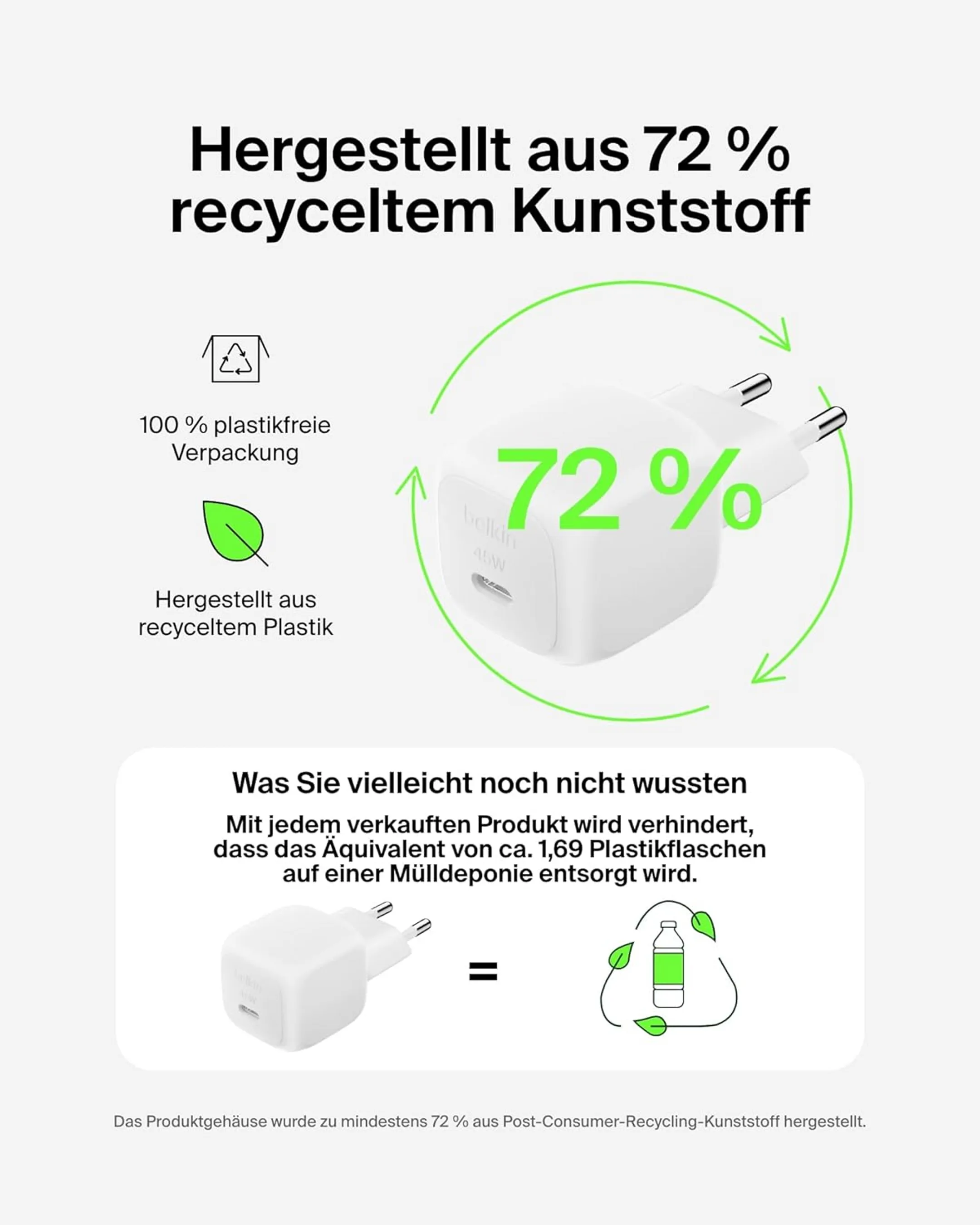 Belkin Netzladegerät USB-C BoostCharge – 45 W – Weiß image