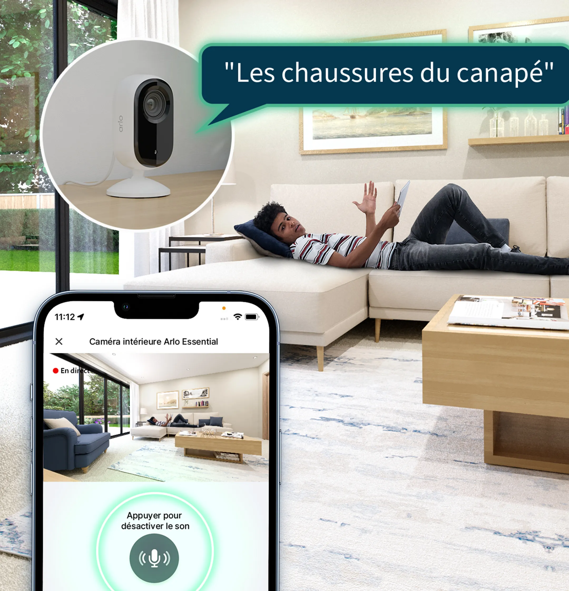 ARLO Caméra extérieur Essential 2K + Caméra intérieur Essential 2K image