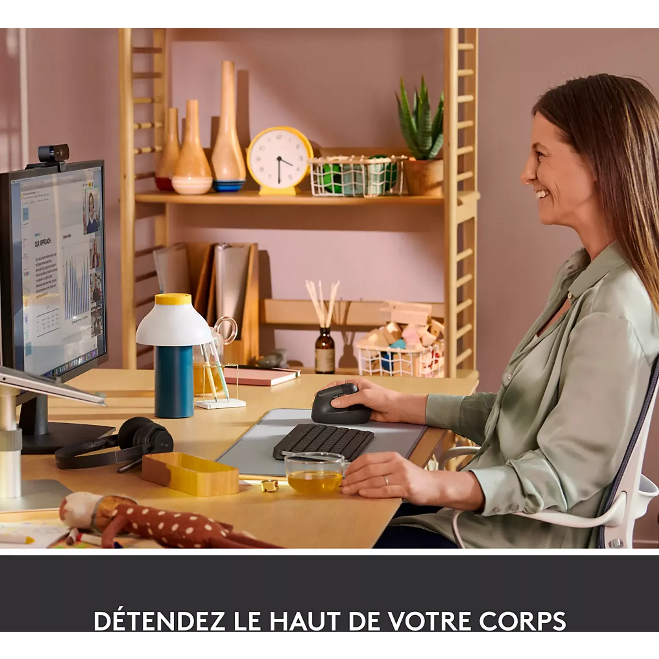 Logitech Souris sans fil ergonomique verticale Lift - Noir image