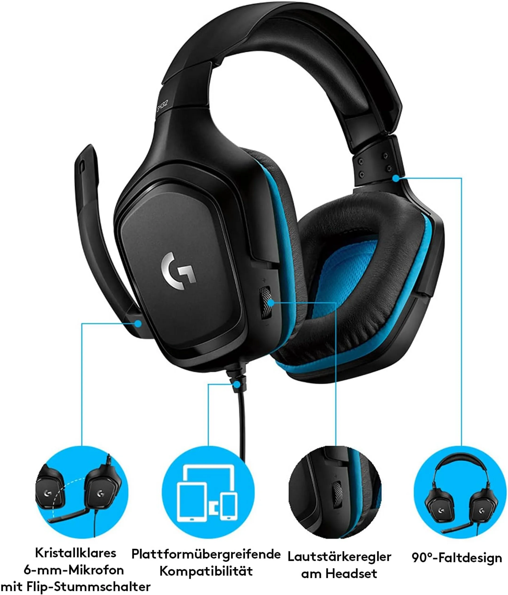 Logitech Gaming-Headset G432 – Schwarz image