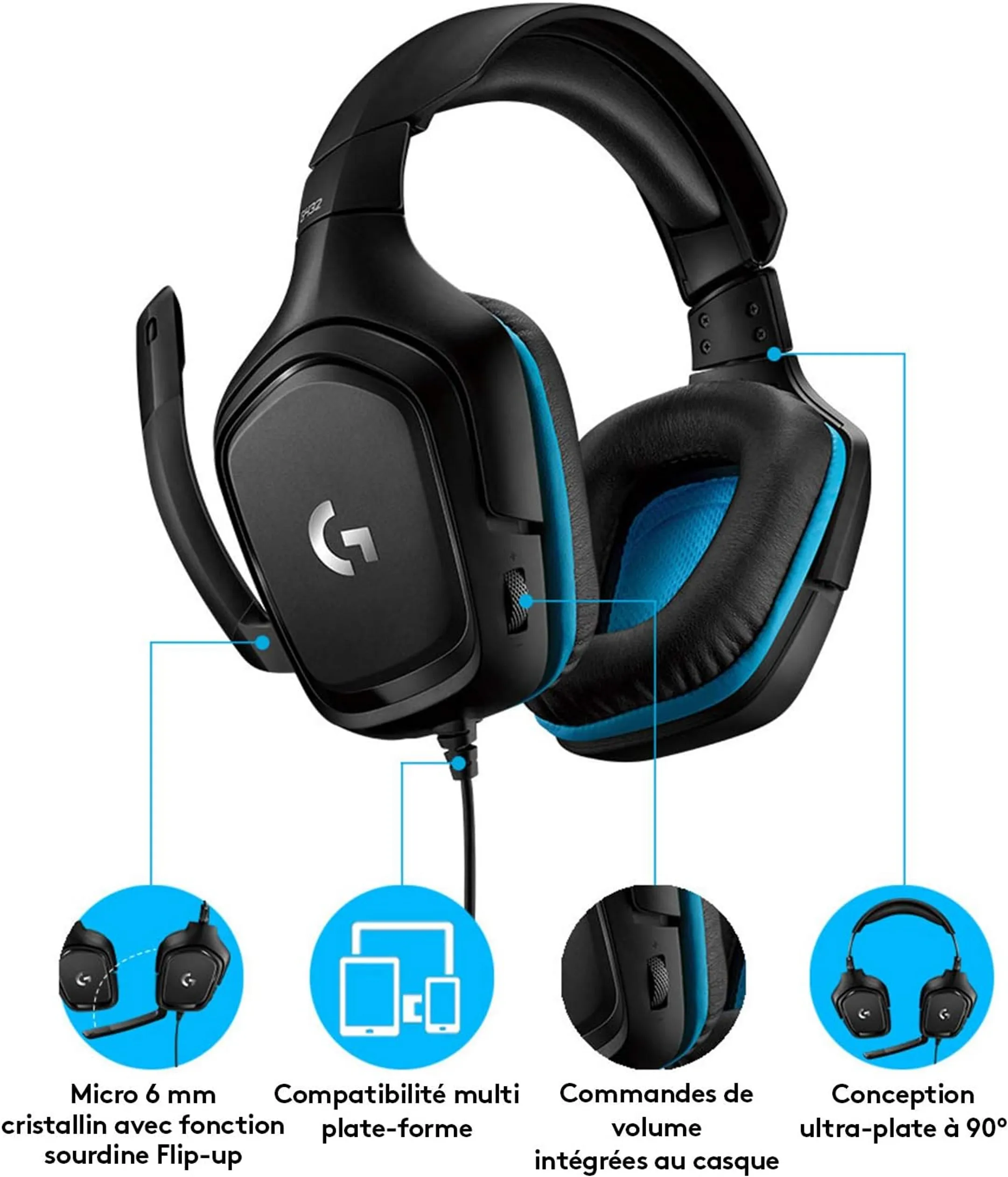 Logitech Casque Gaming G432 - Noir image
