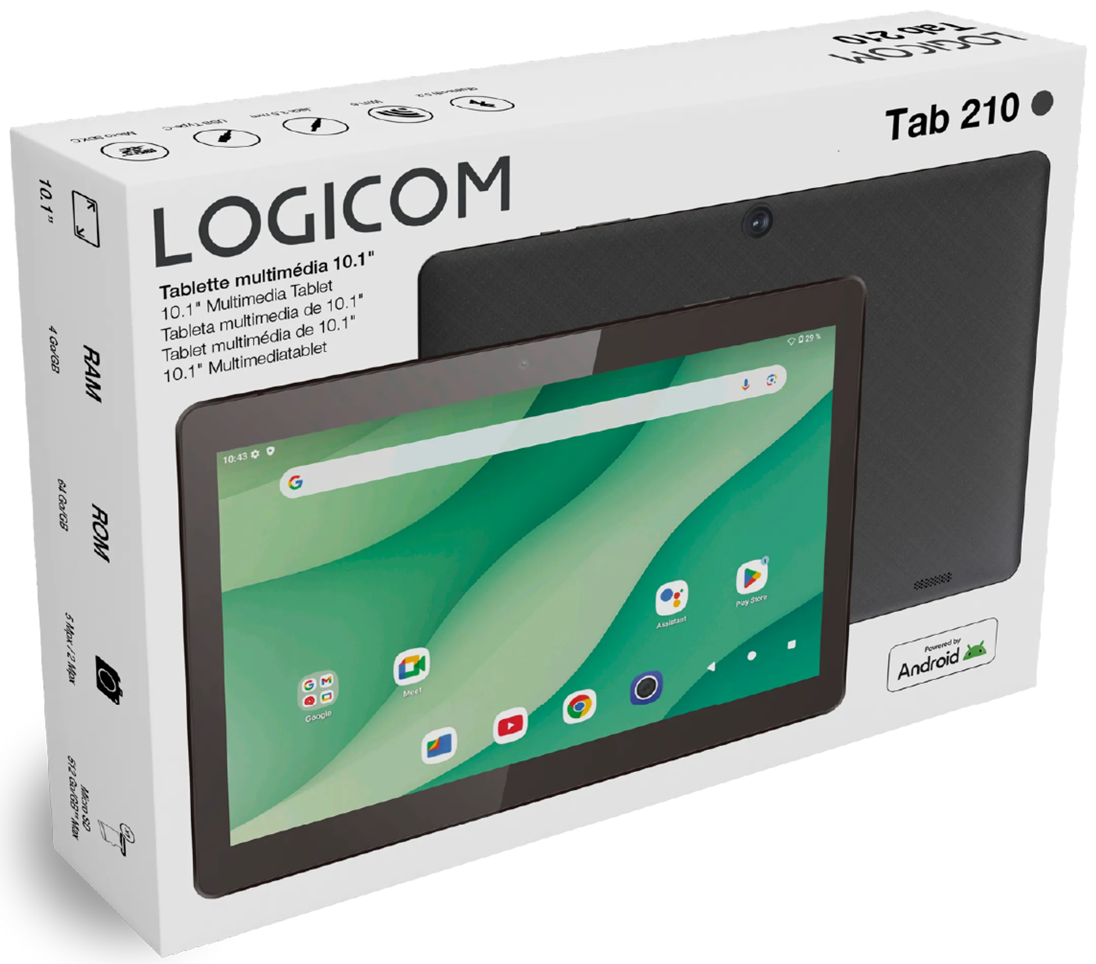 LOGICOM Tablet 10,1" TAB 210 - 64GB - Black image