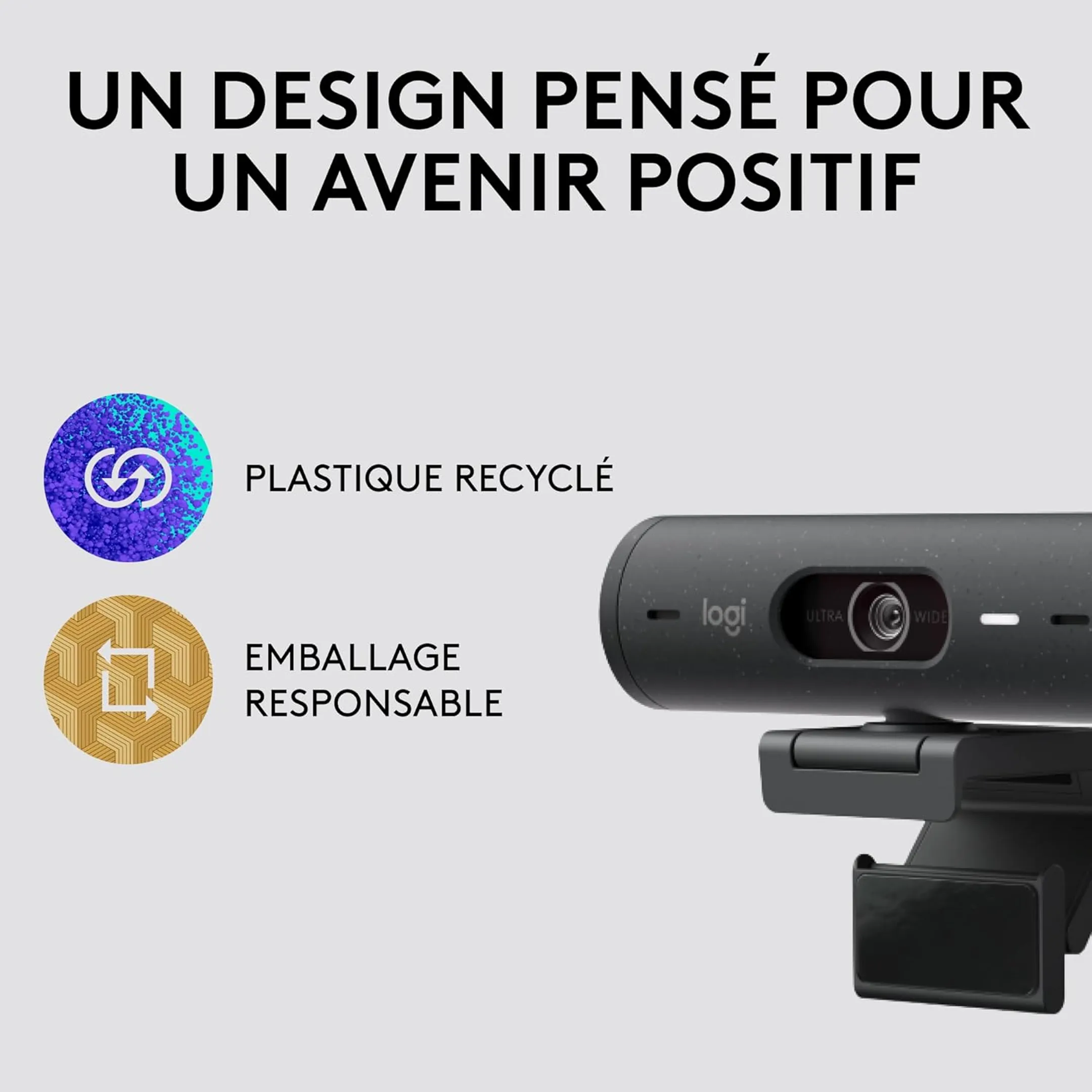 Logitech Webcam FHD Brio 500 - Noir image