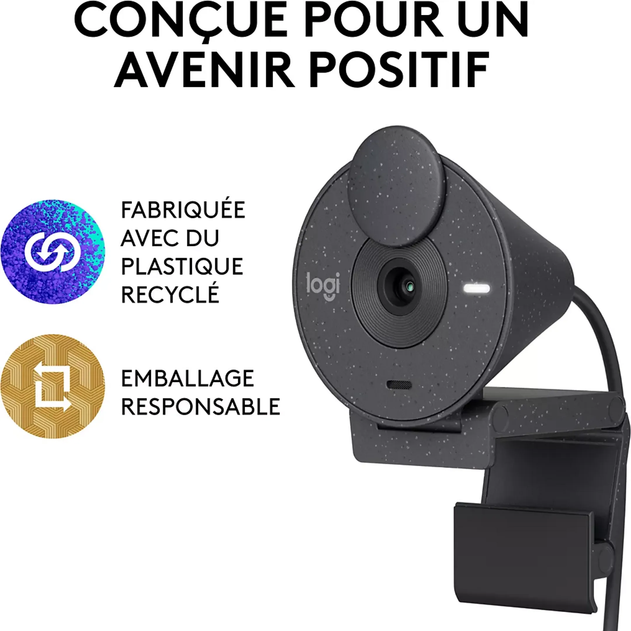 Logitech Webcam FHD Brio 300 - Noir image