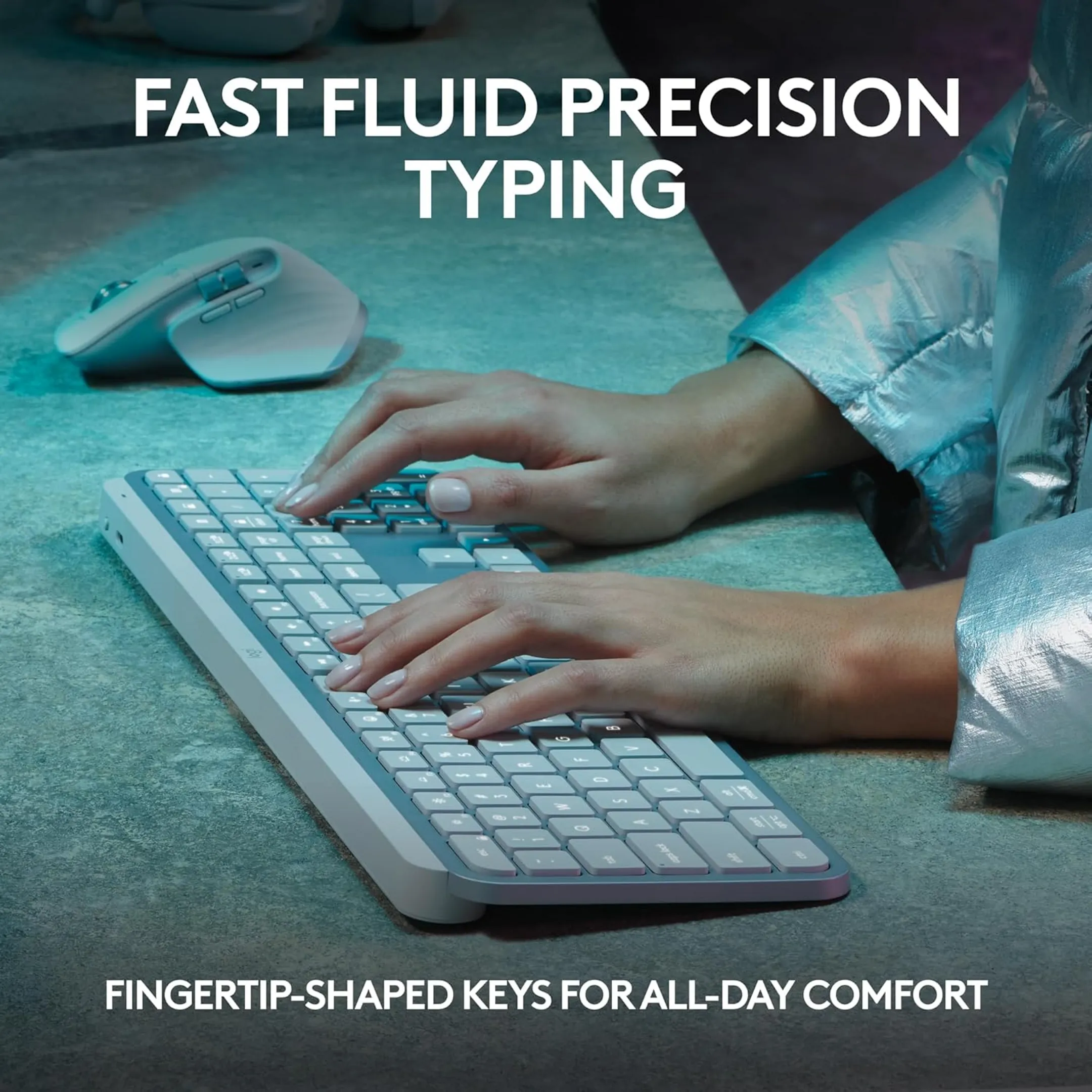 Logitech  Wireless Keyboard MX Key S - AZERTY (FR) - White image