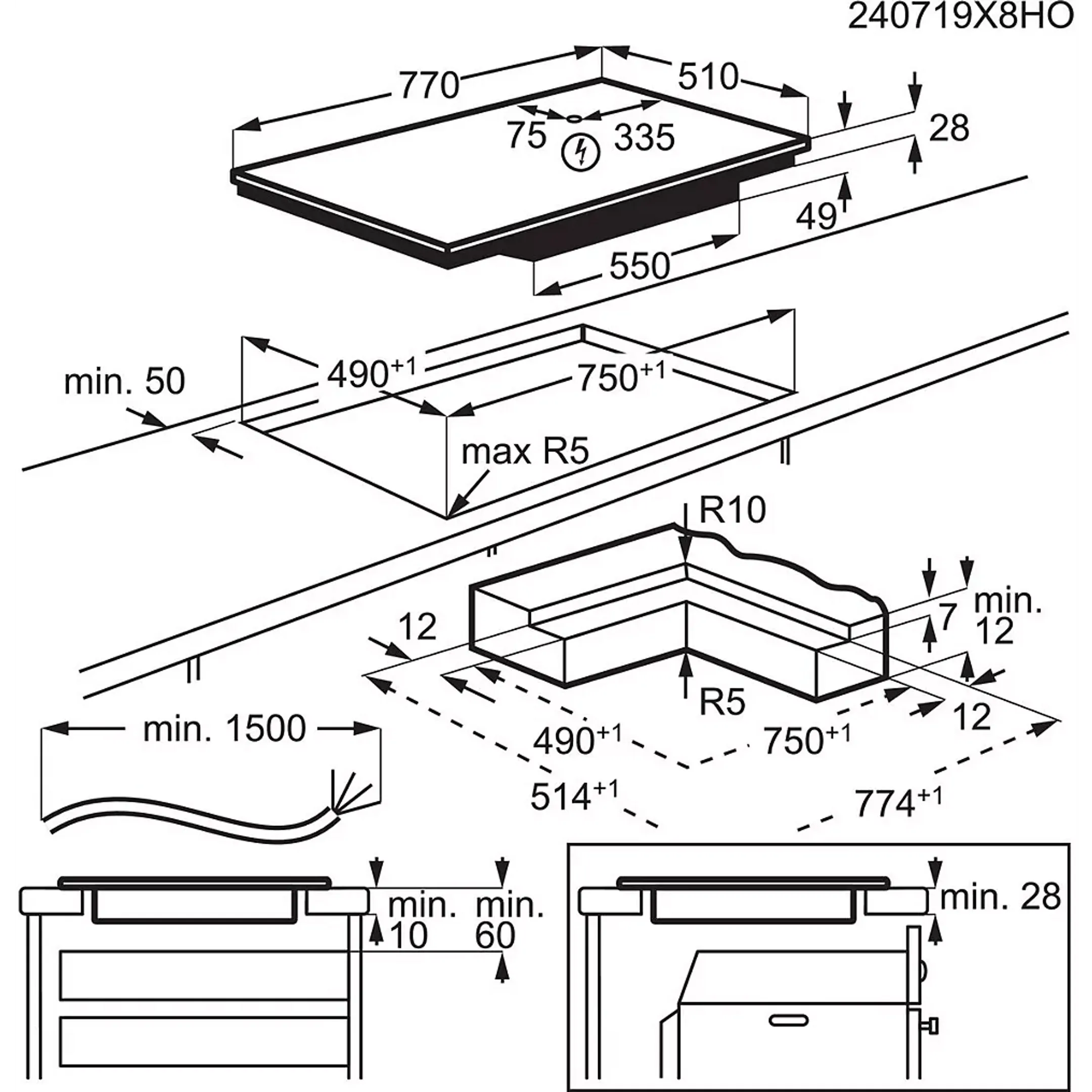 Electrolux Table de cuisson induction SaphirMatt EIS87553IZ image