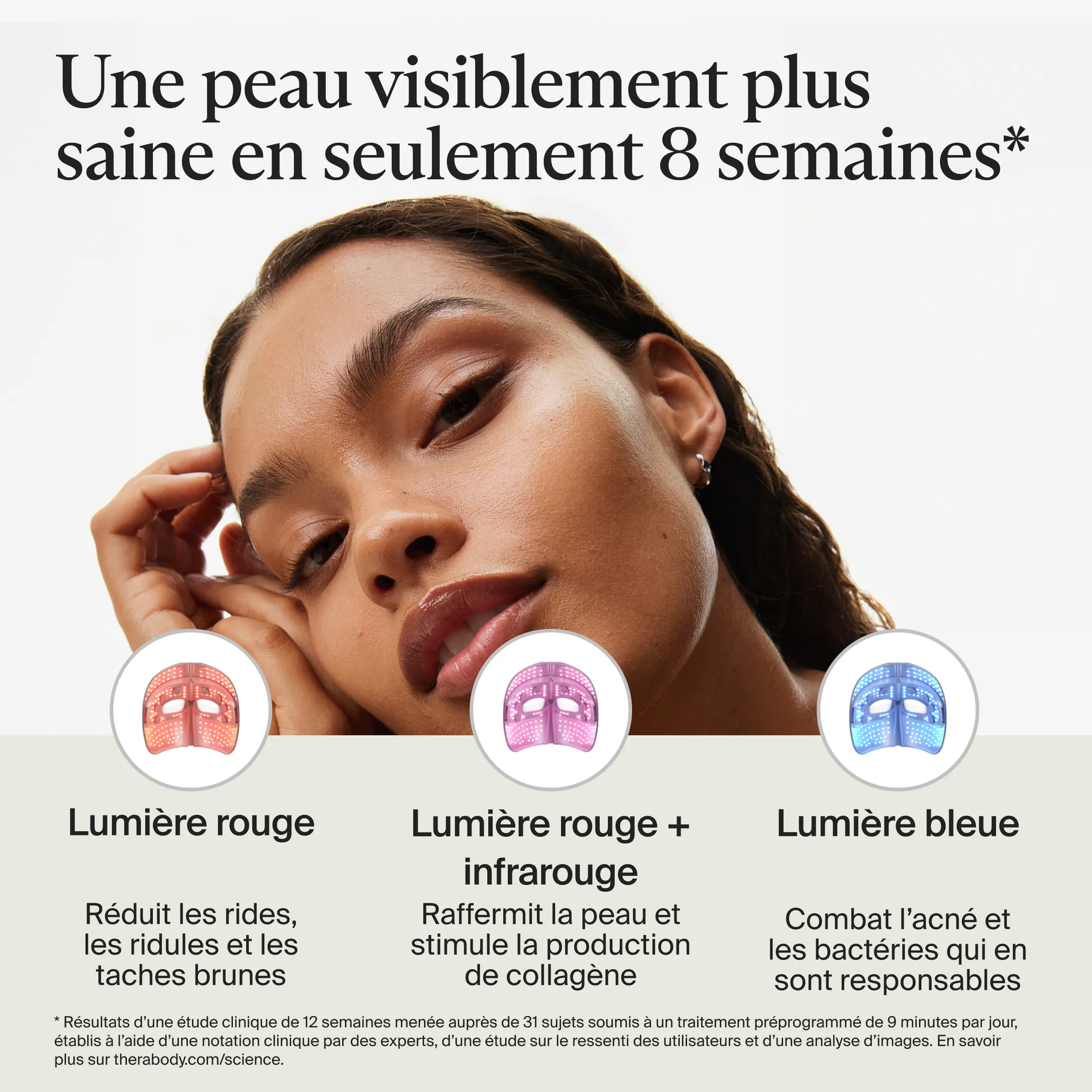 Therabody Masque LED TheraFace Mask Glo - Blanc image