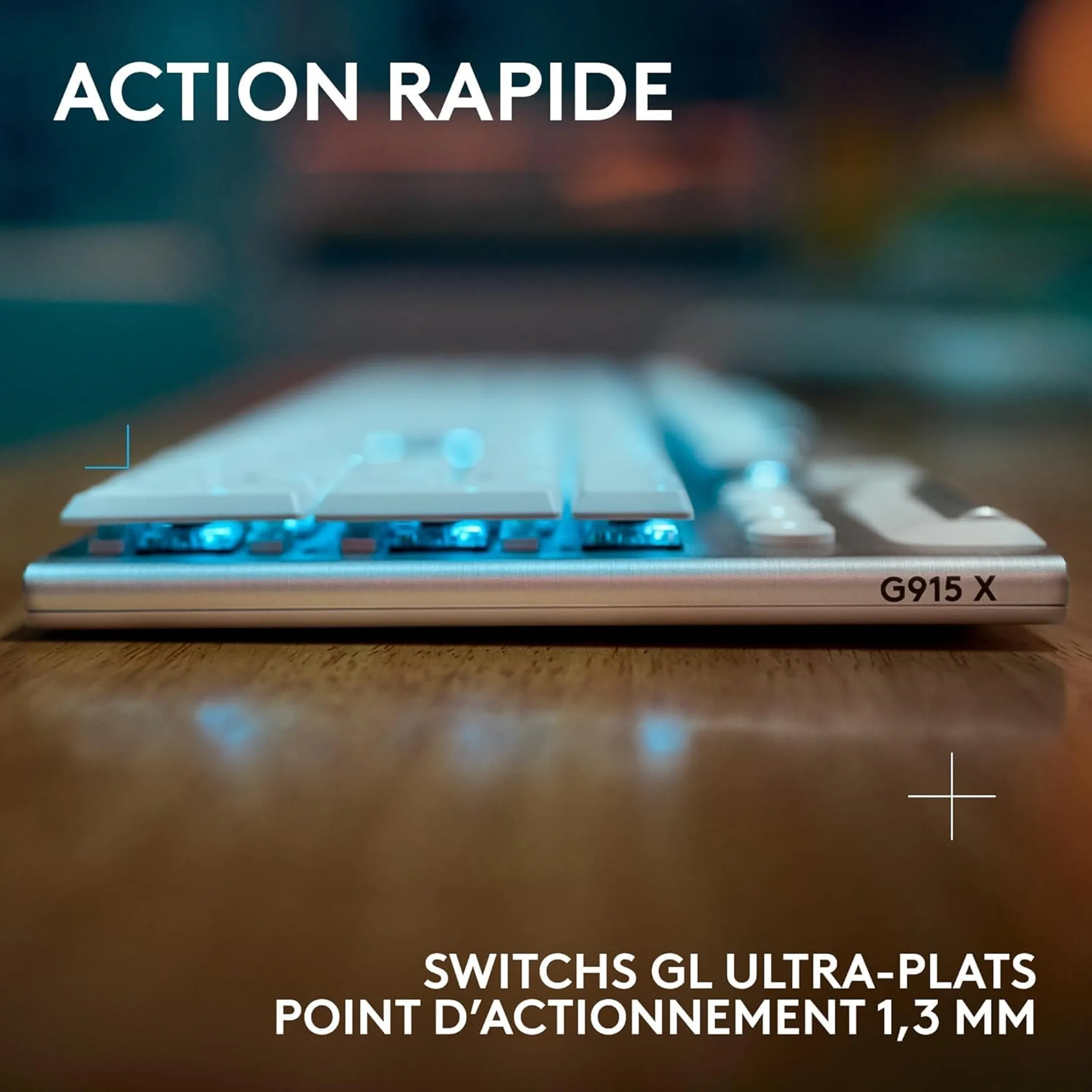 Logitech Clavier gaming sans fil G915X Lightspeed - QWERTZ - Blanc image