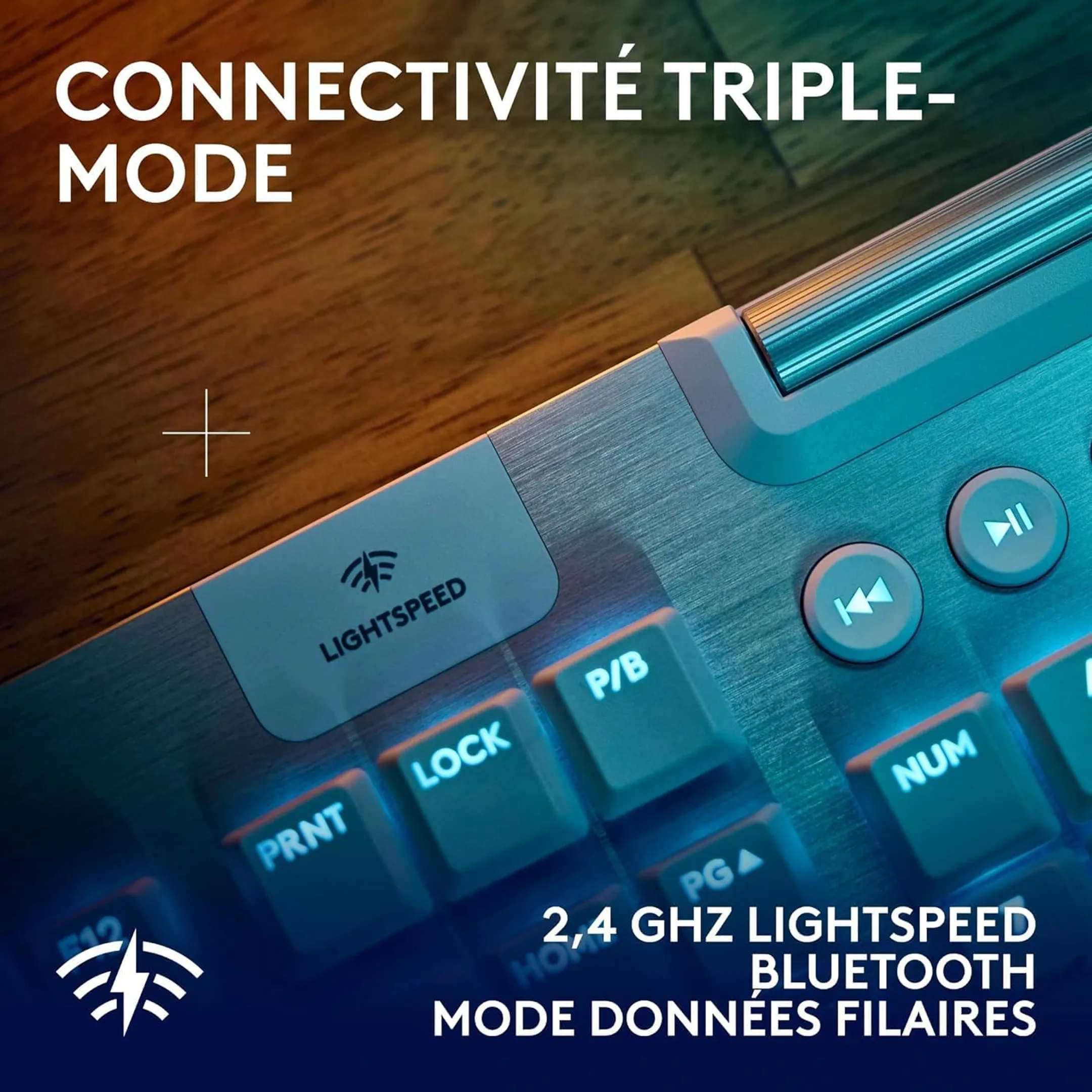 Logitech Clavier gaming sans fil G915X Lightspeed - QWERTZ - Blanc image