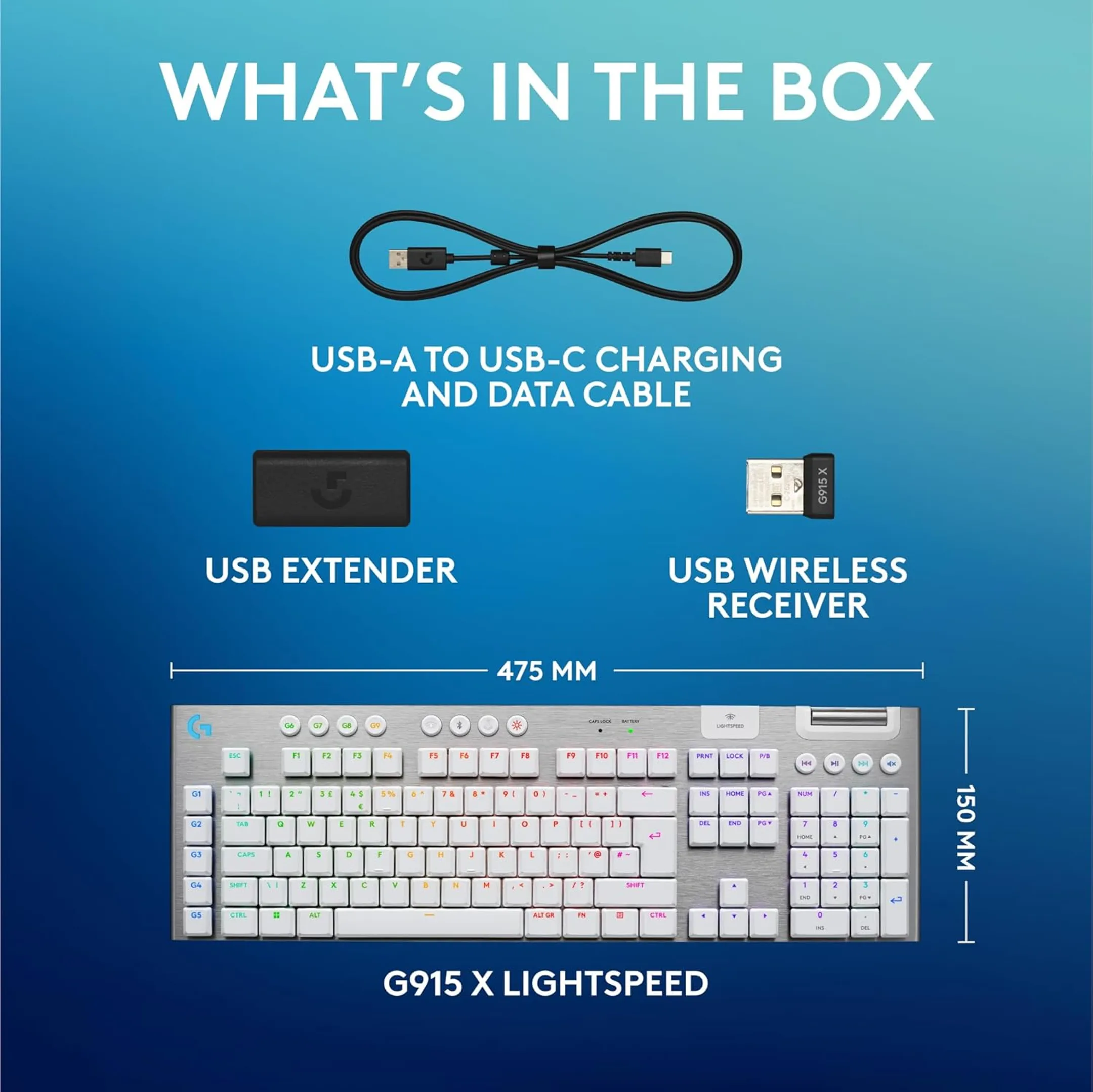 Logitech Wireless Gaming Keyboard G915X Lightspeed - QWERTZ - White image