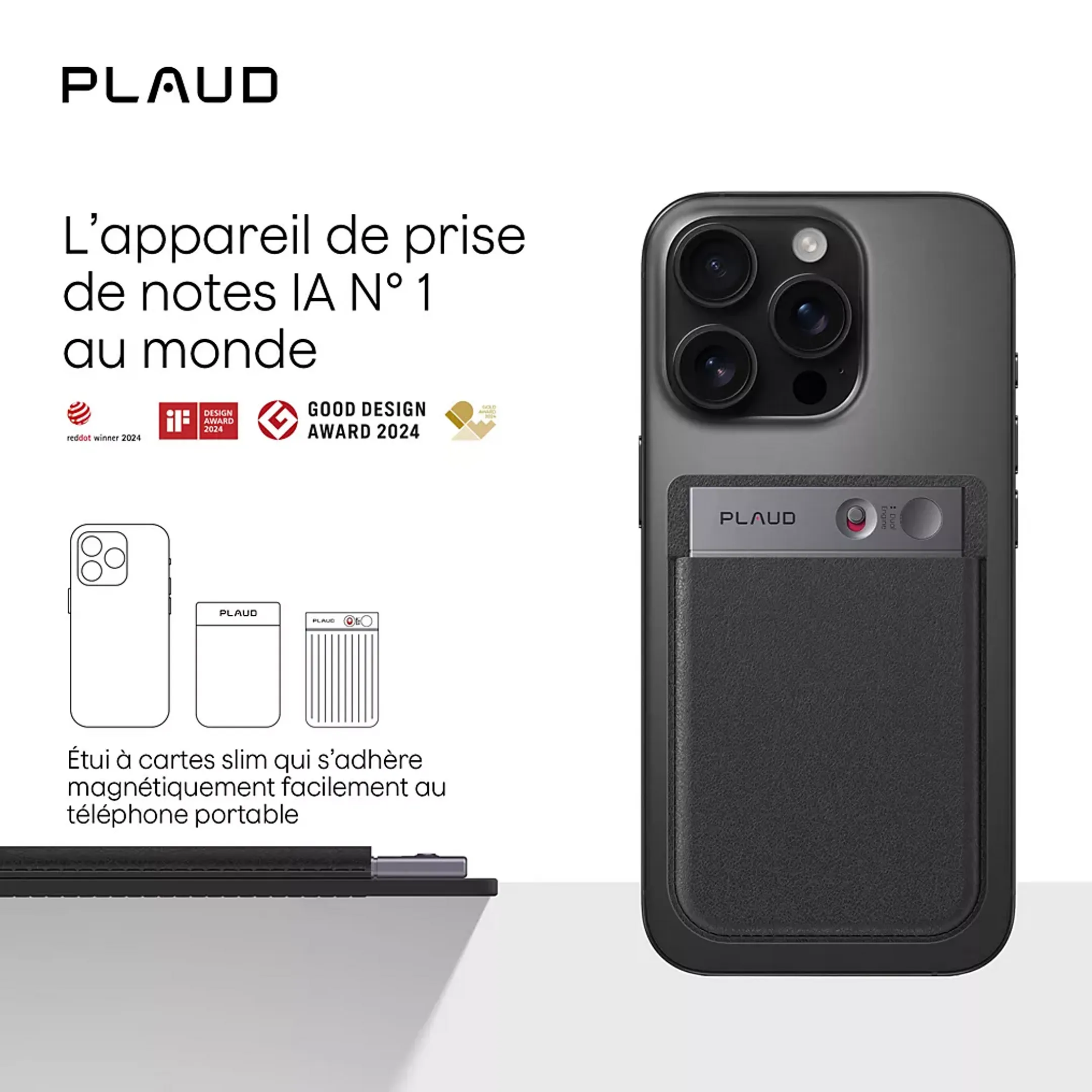 PLAUD Dictaphone numérique Note - 64Go - Noir image