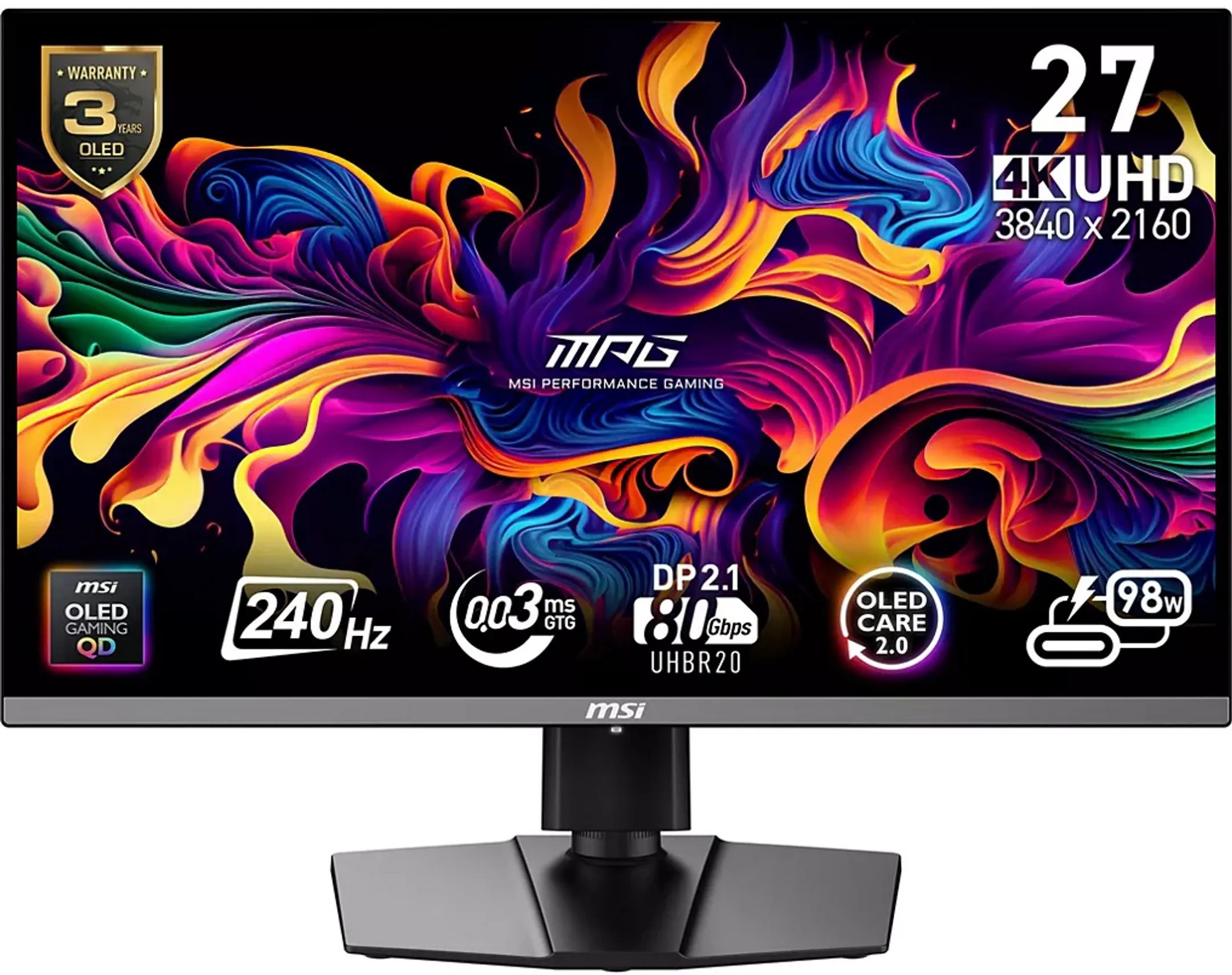 27-Zoll-Gaming-Monitor 4K 240 Hz MPG 272URX QD-OLED
