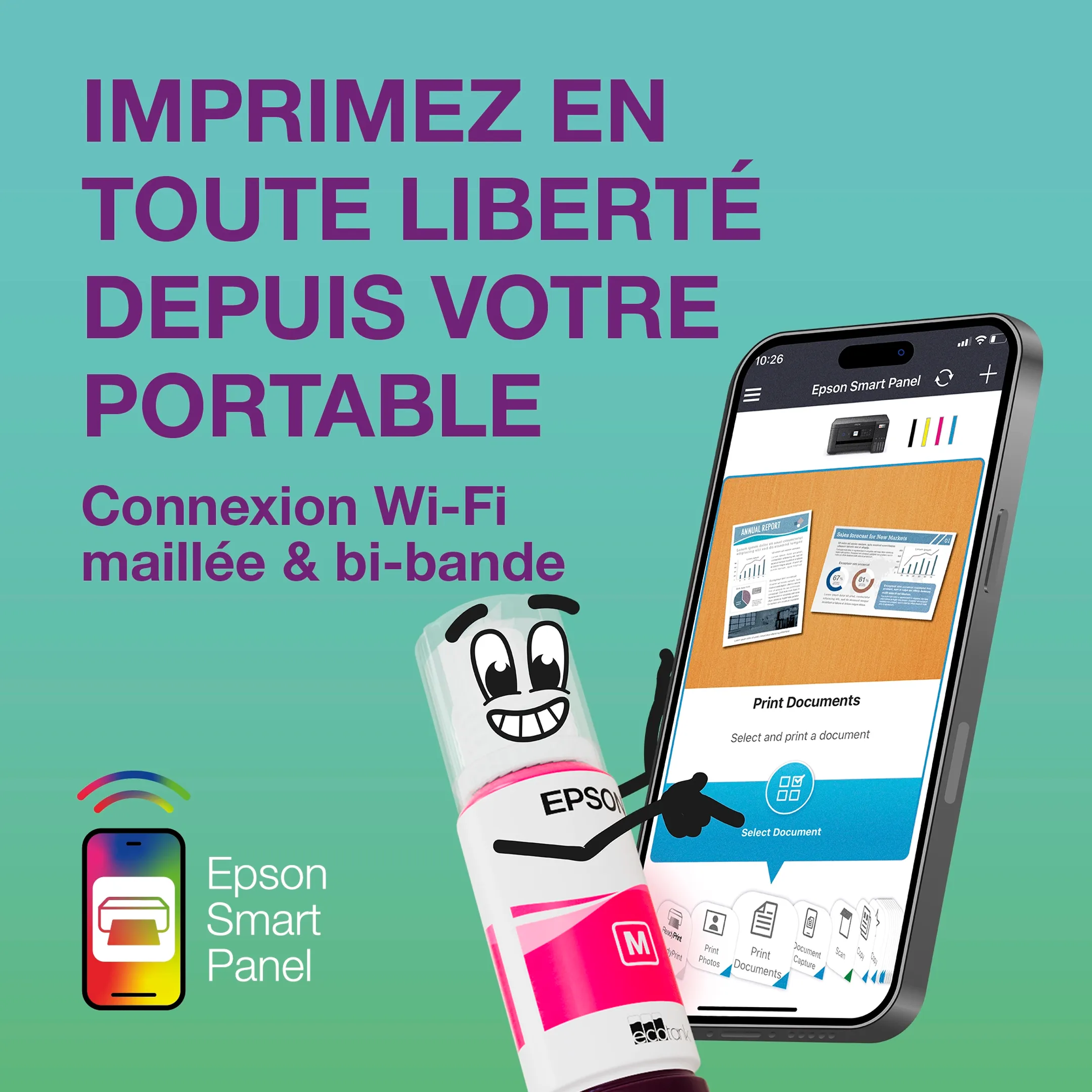 Epson Imprimante multifonction Eco Tank ET-4956 - Blanc image