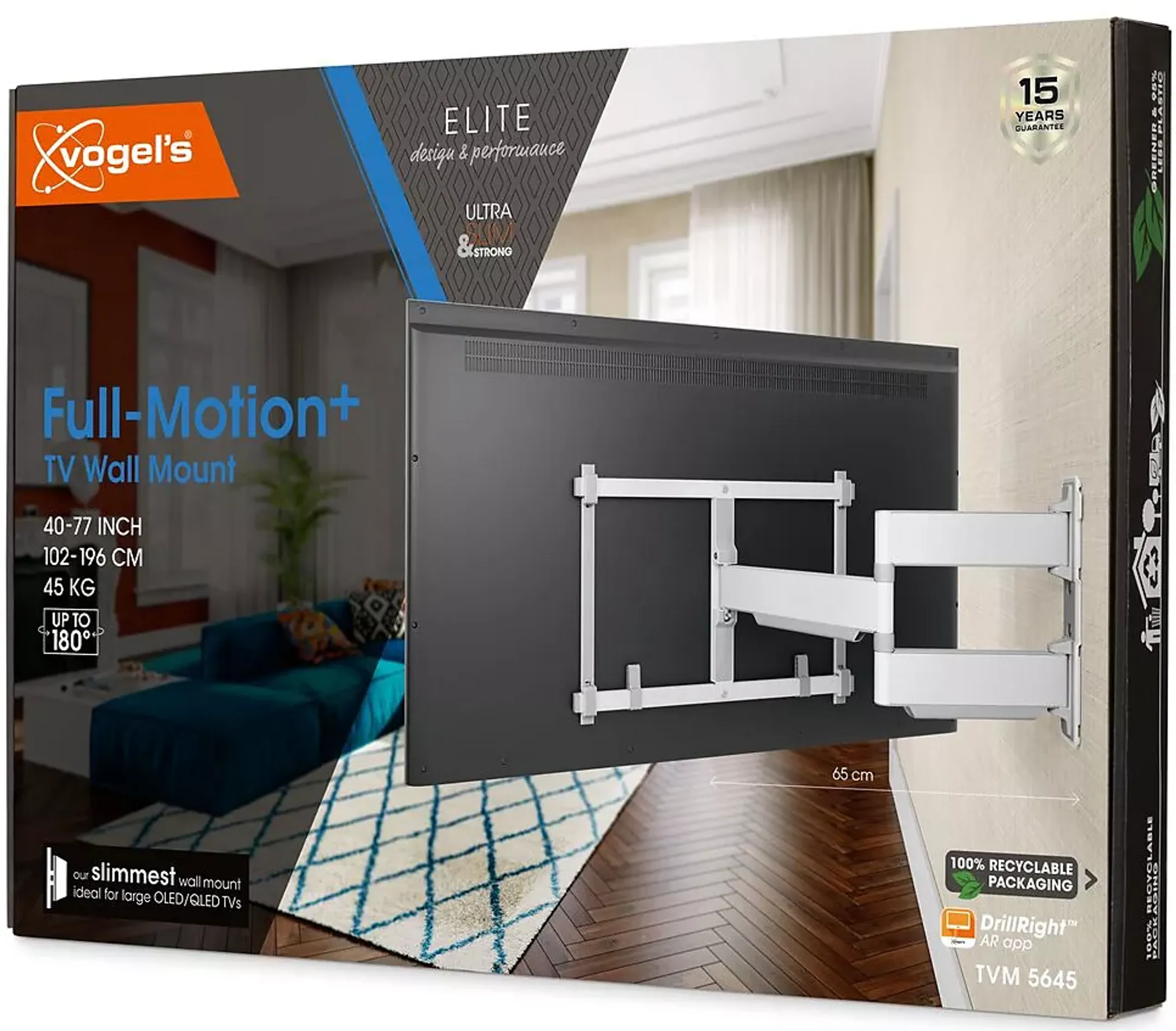 Vogels Support mural TV Elite TVM 5645 - 40" à 77" - Blanc image