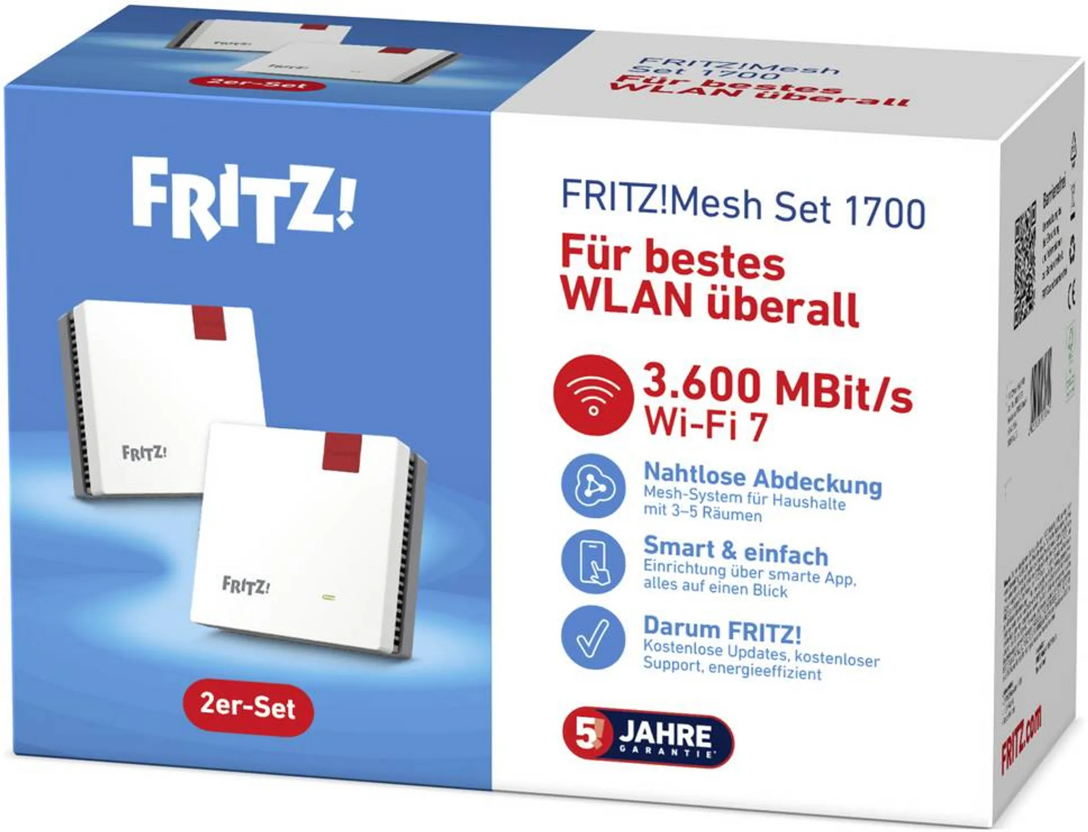AVM FRITZ Système Mesh FRITZ!Mesh Wi-Fi Set 1700 - 2 pièces image