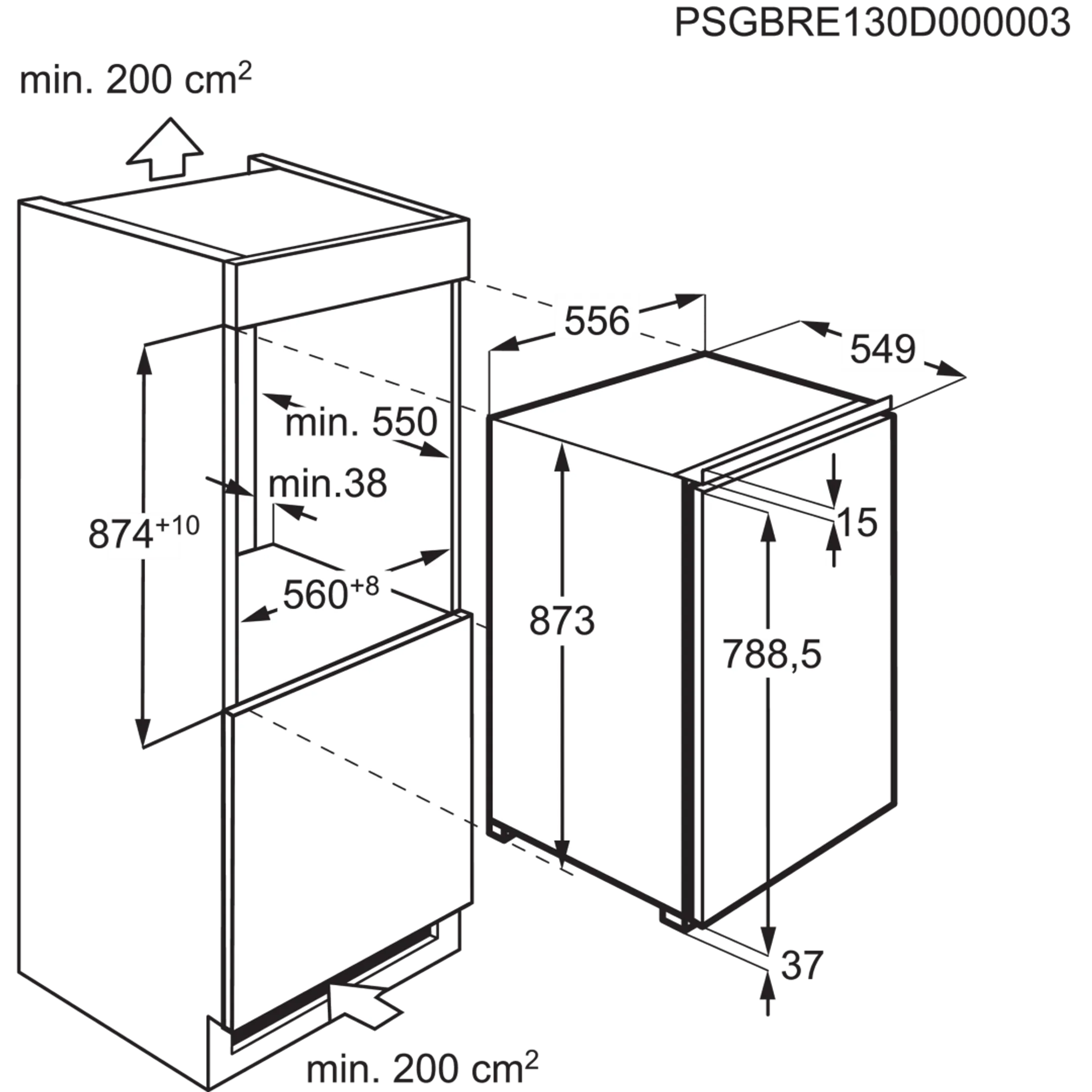 AEG Frigo encastrable 5000 OptiSpace TSK5O881DF image