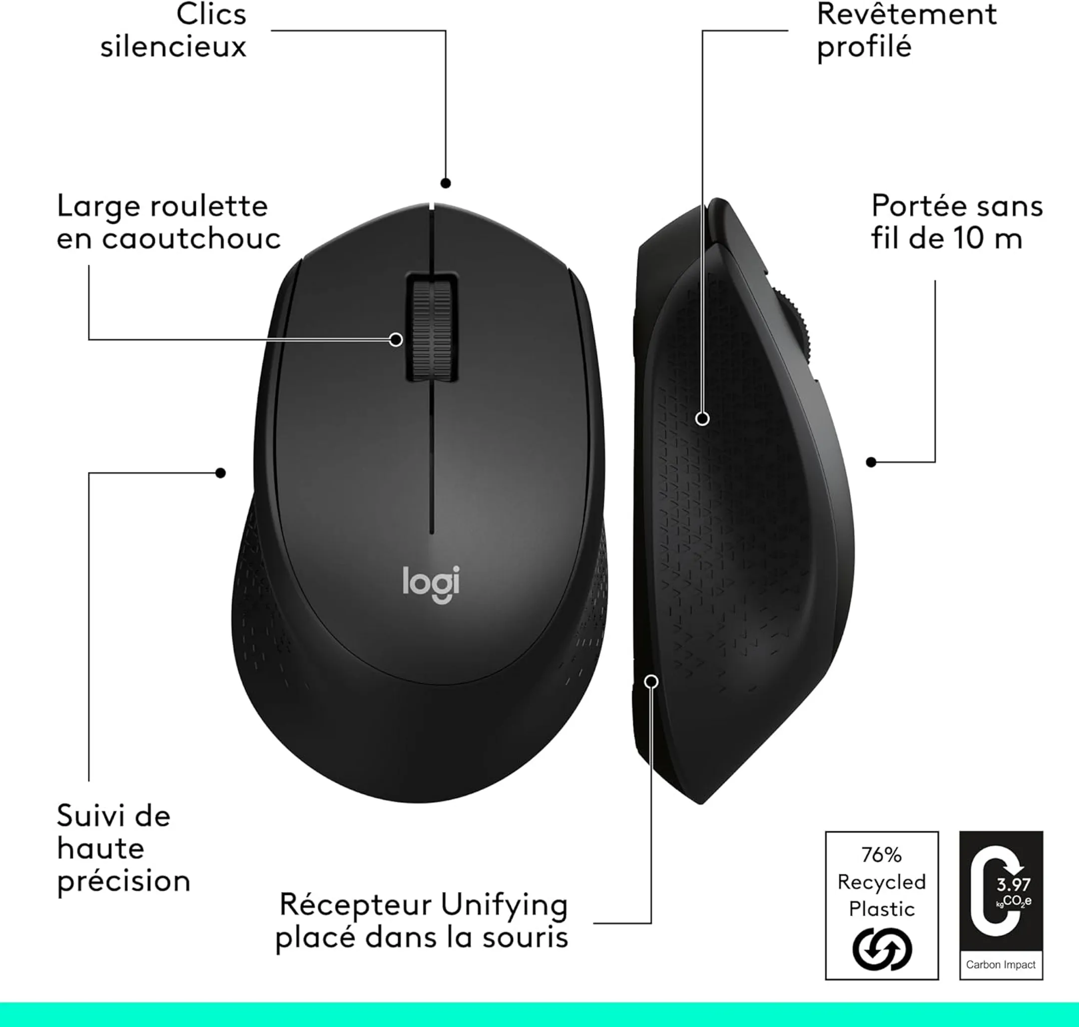 Logitech Souris sans fil M330 Silent Plus - Noir image