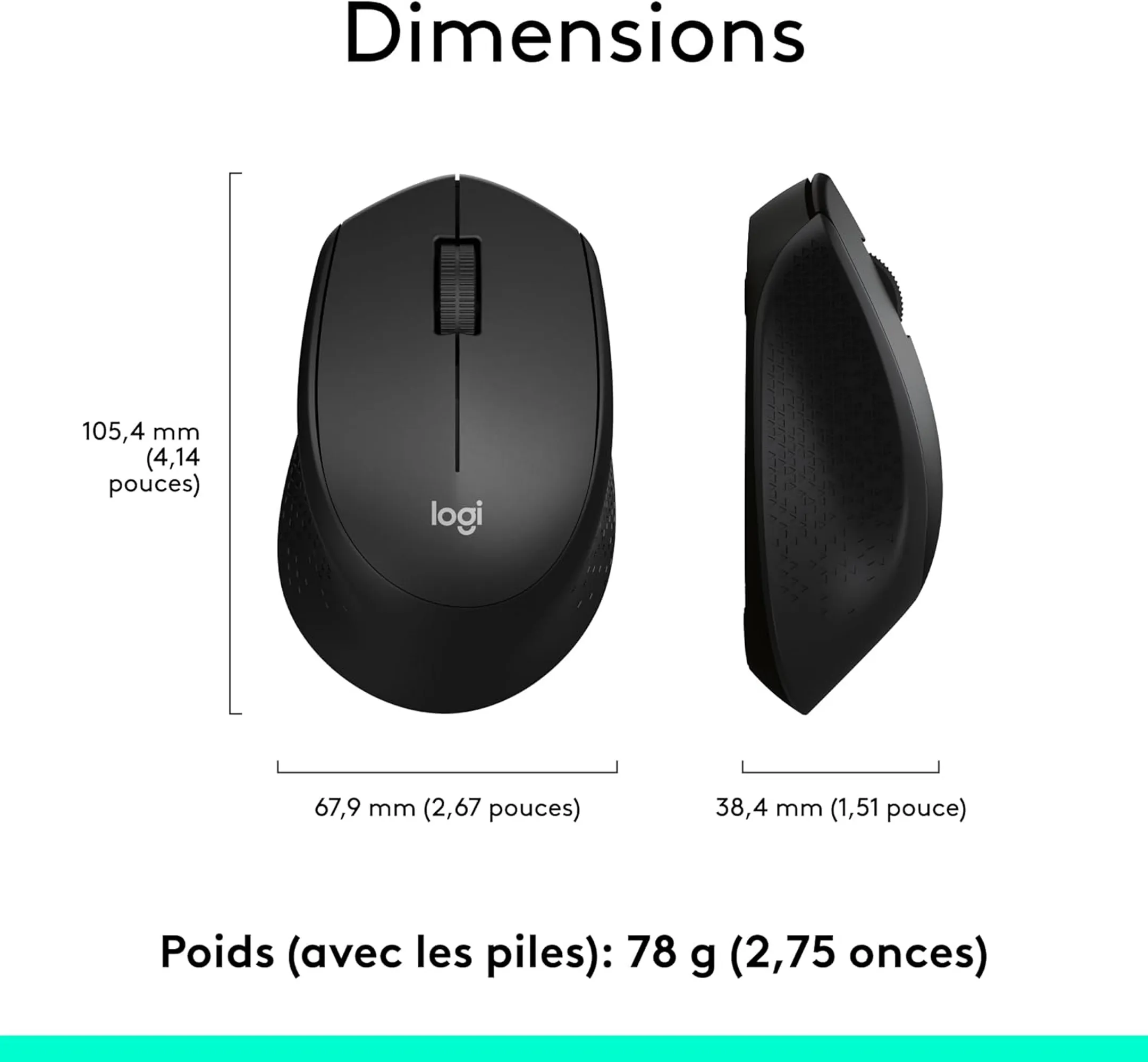 Logitech Souris sans fil M330 Silent Plus - Noir image
