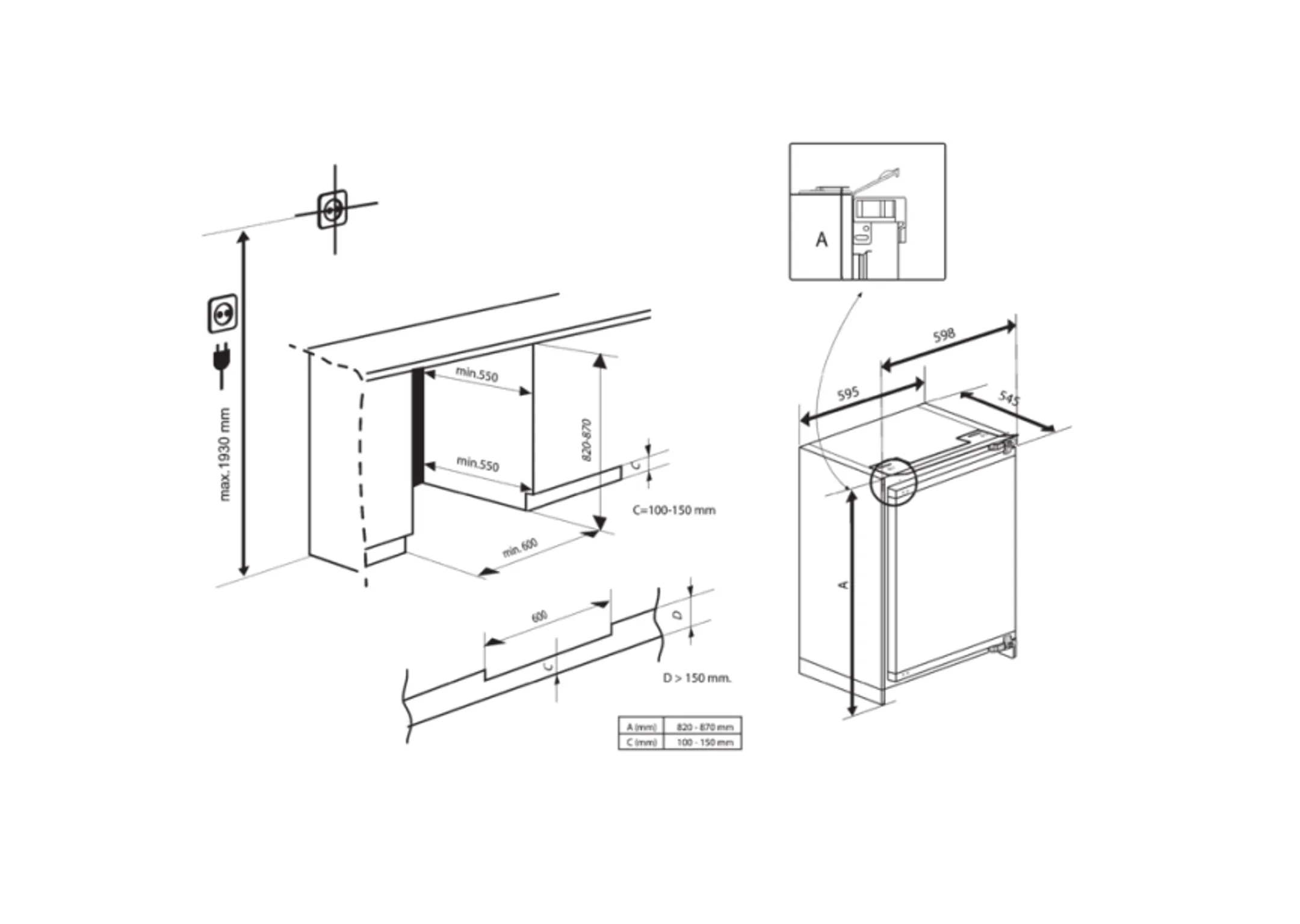 Beko Einbau-Tischkühlschrank b100 BU1104N image