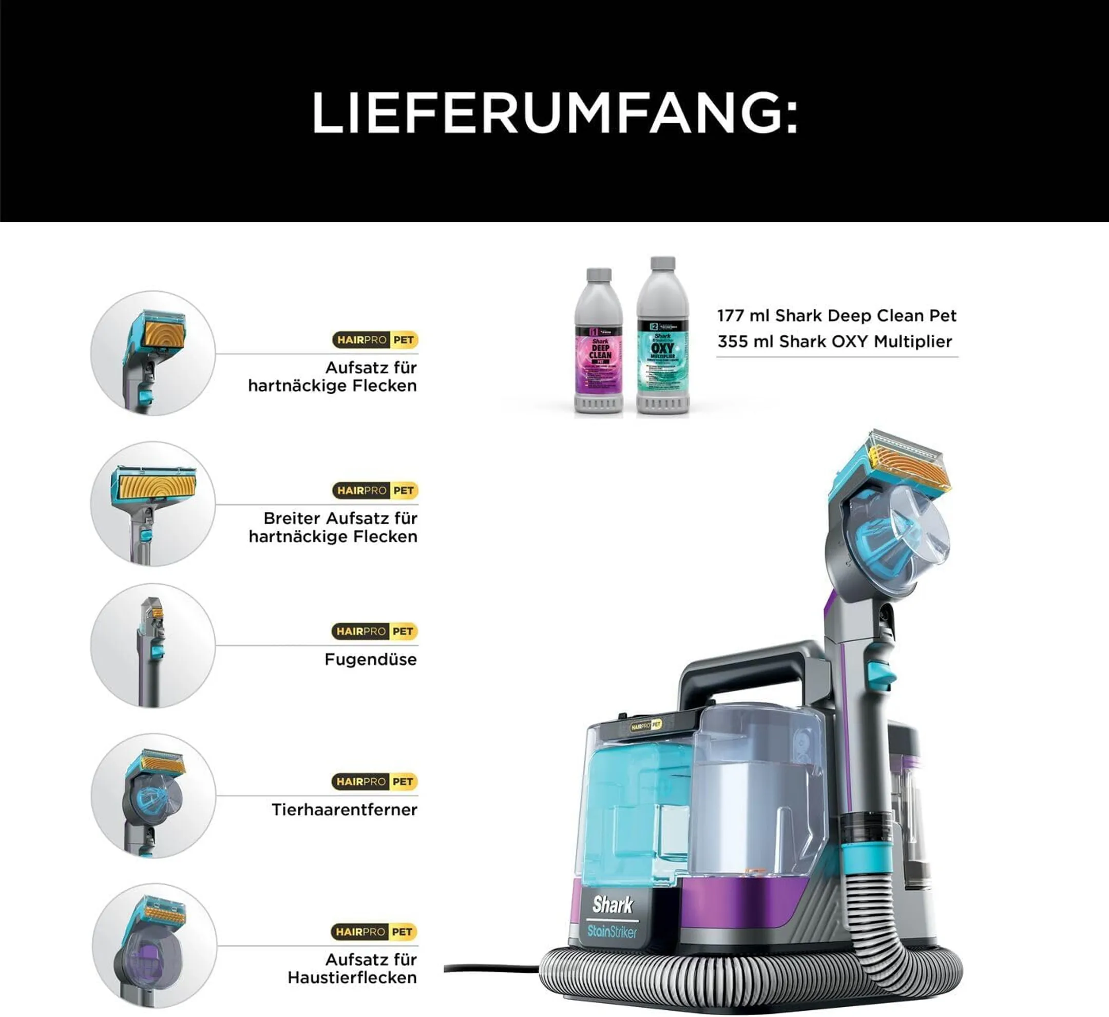 Shark Teppichreiniger StainStriker HairPro Pet PX250EUT image