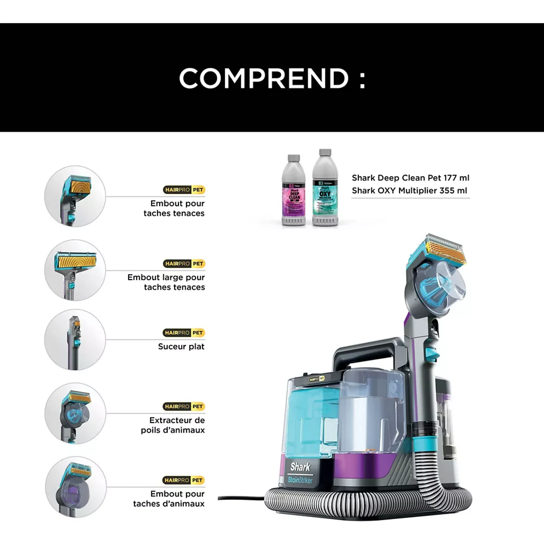 Shark Nettoyeur de tapis StainStriker HairPro Pet PX250EUT image