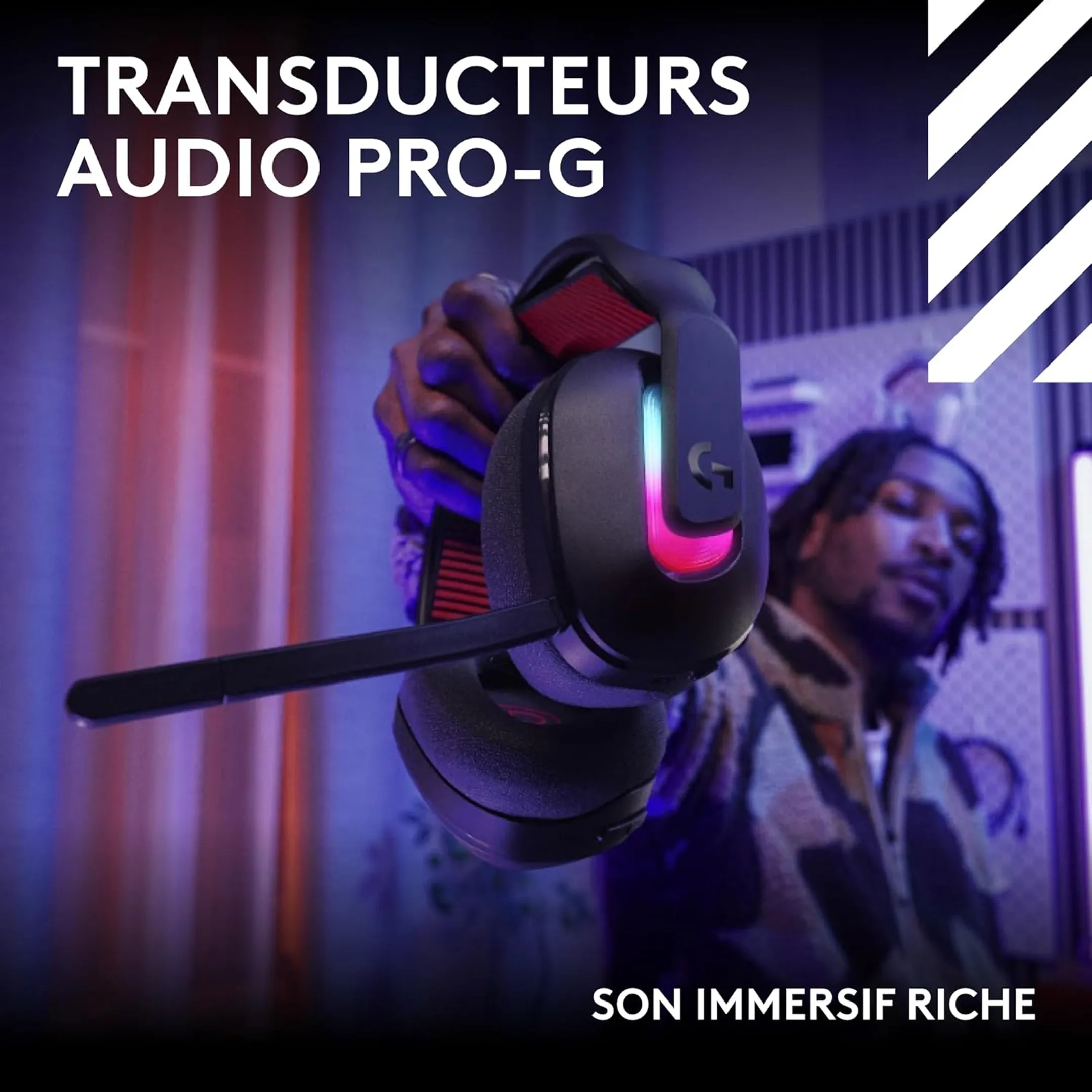 Logitech G Cassque gaming sans fil A20 X Lightspeed - Noir image