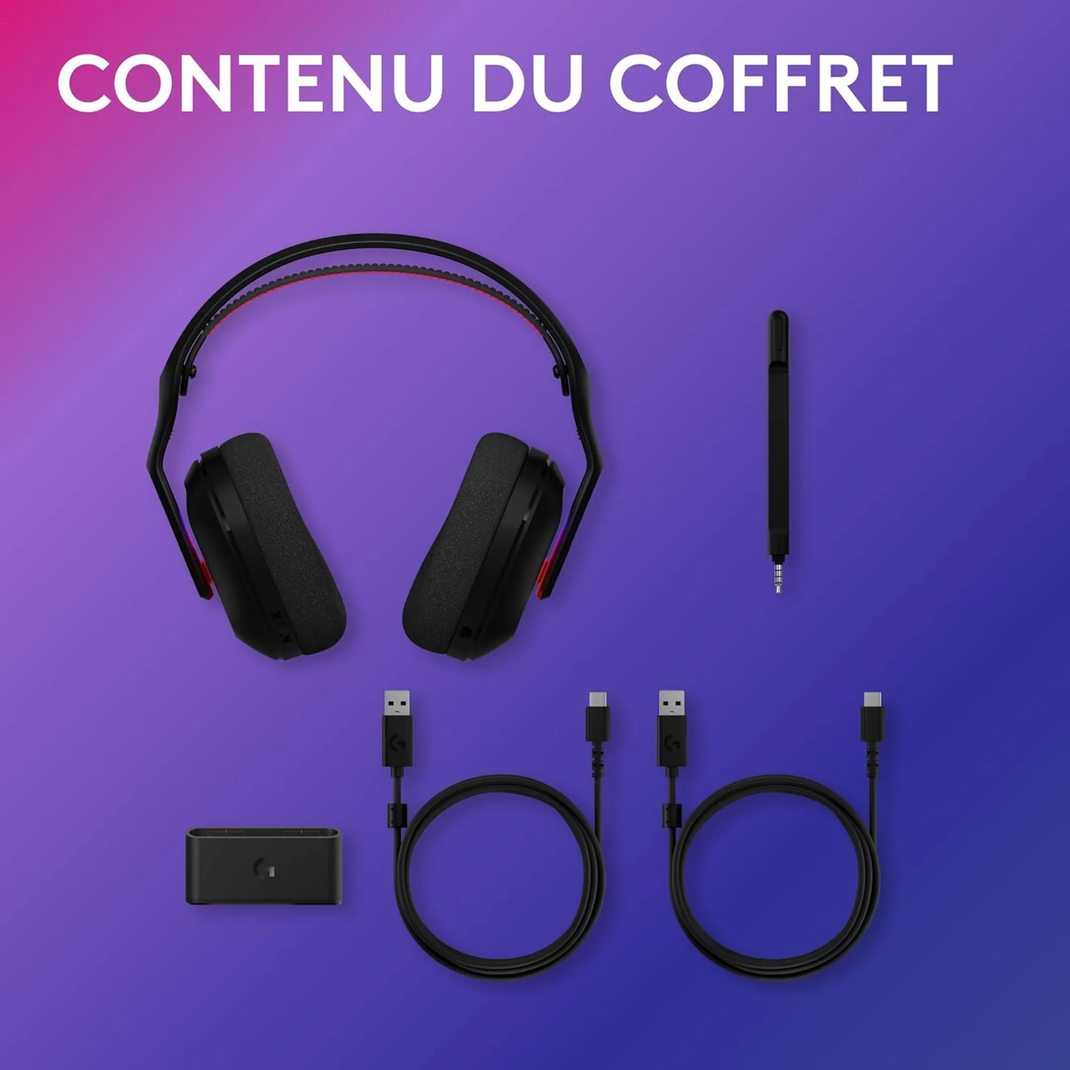 Logitech G Cassque gaming sans fil A20 X Lightspeed - Noir image