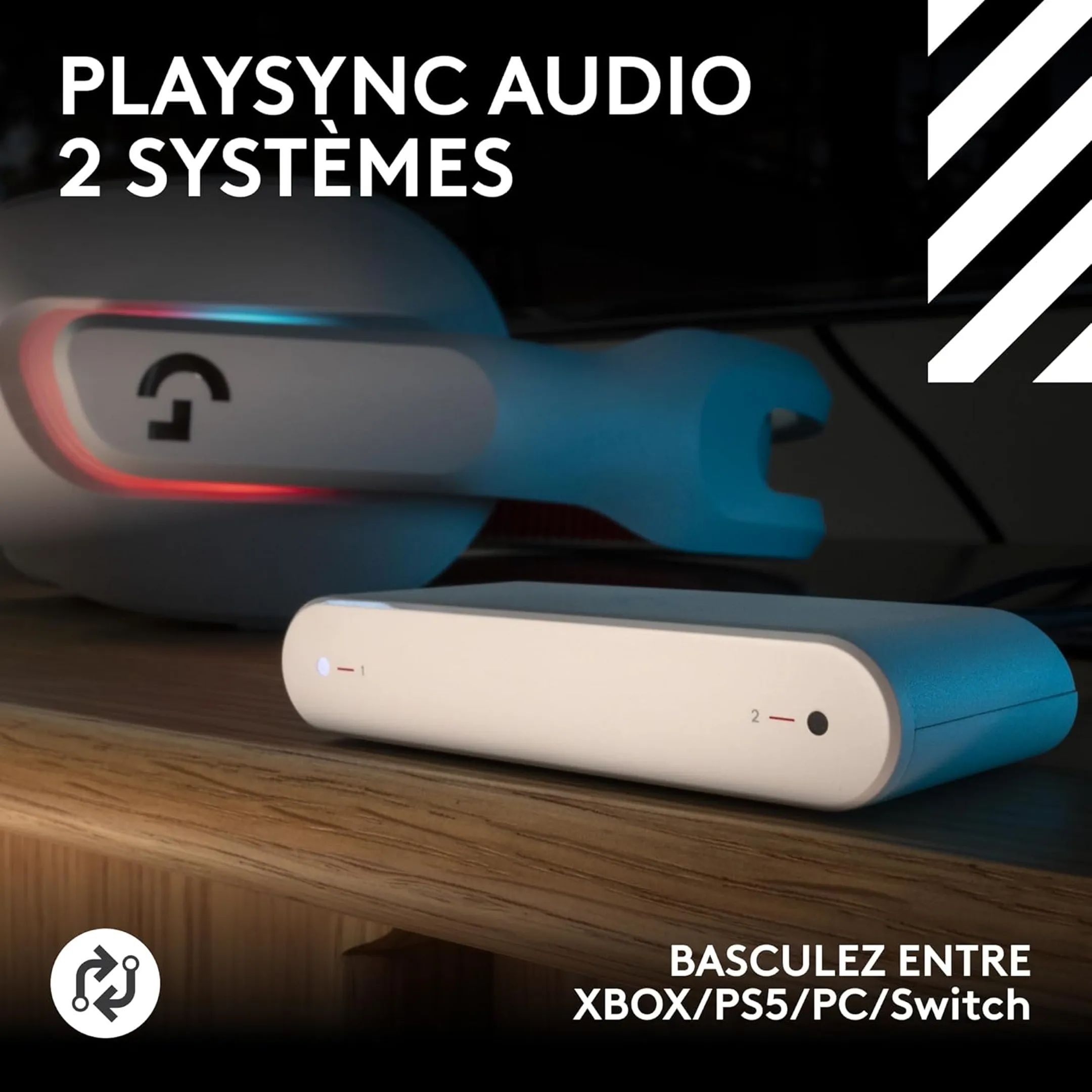 Logitech G Cassque gaming sans fil A20 X Lightspeed - Blanc image