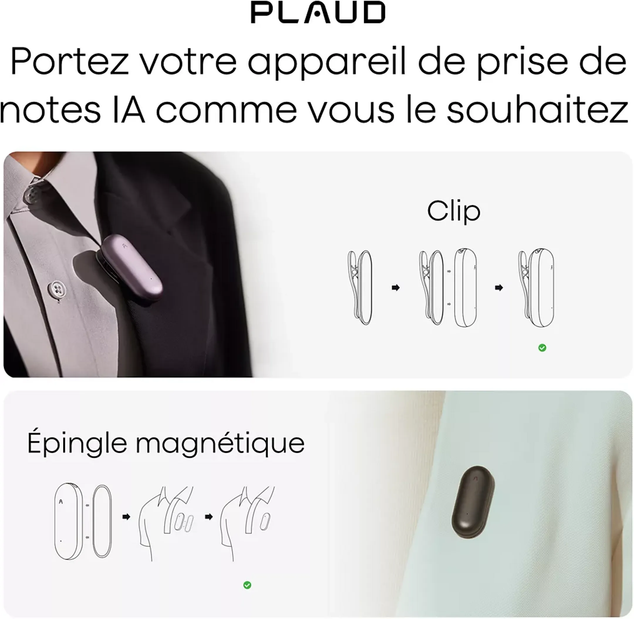 PLAUD Dictaphone NotePin + Accessoires image