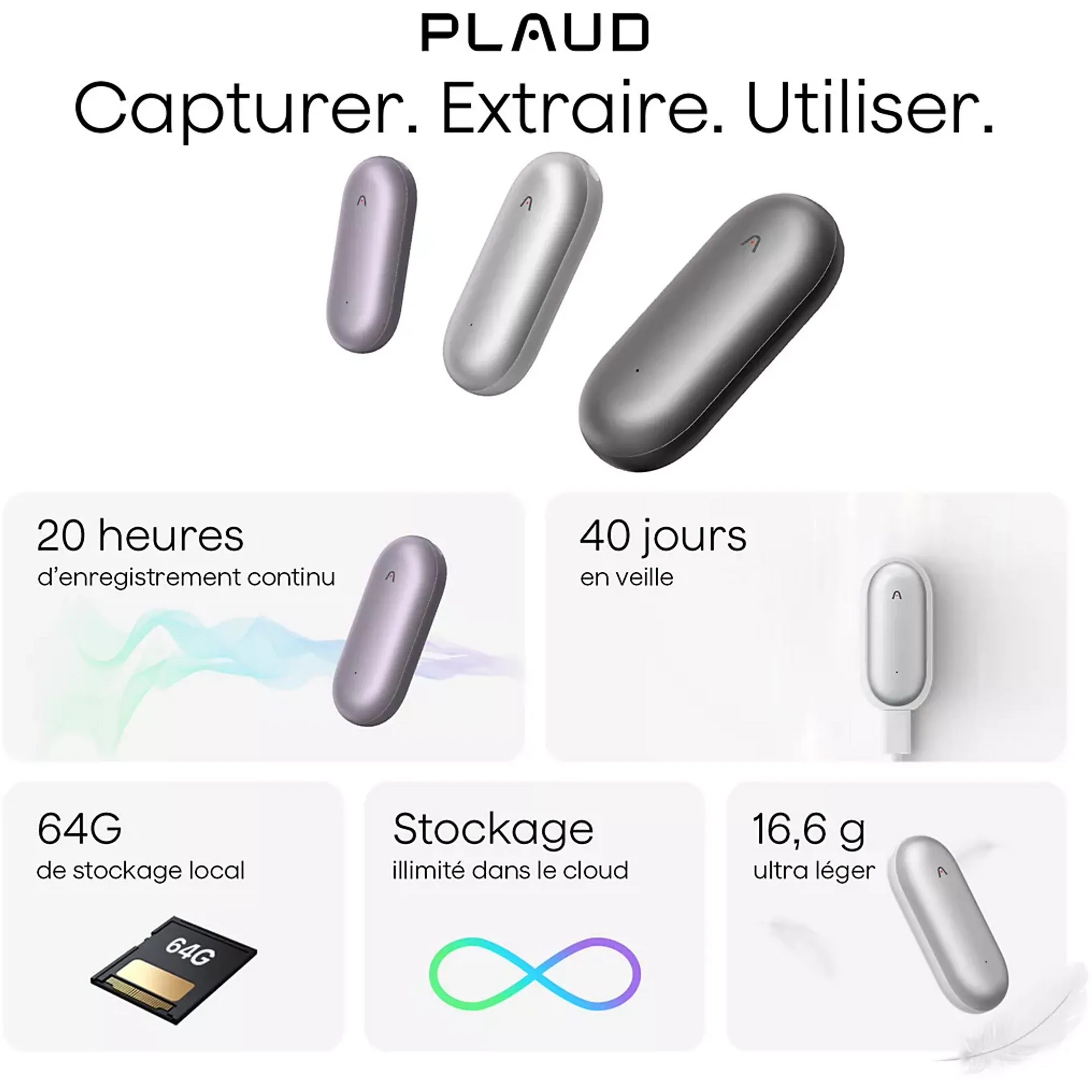 PLAUD Dictaphone NotePin + Accessoires image