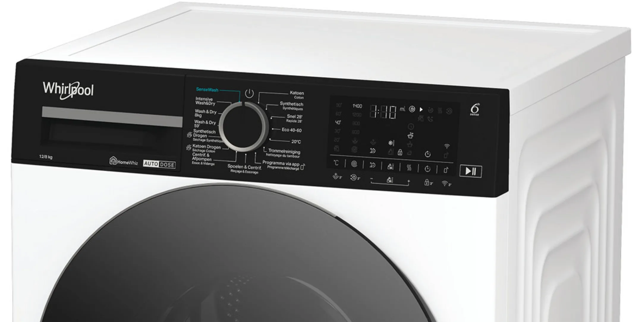 Whirlpool Lave-linge séchant 6Th Sense WPD 2836W ADS BE image