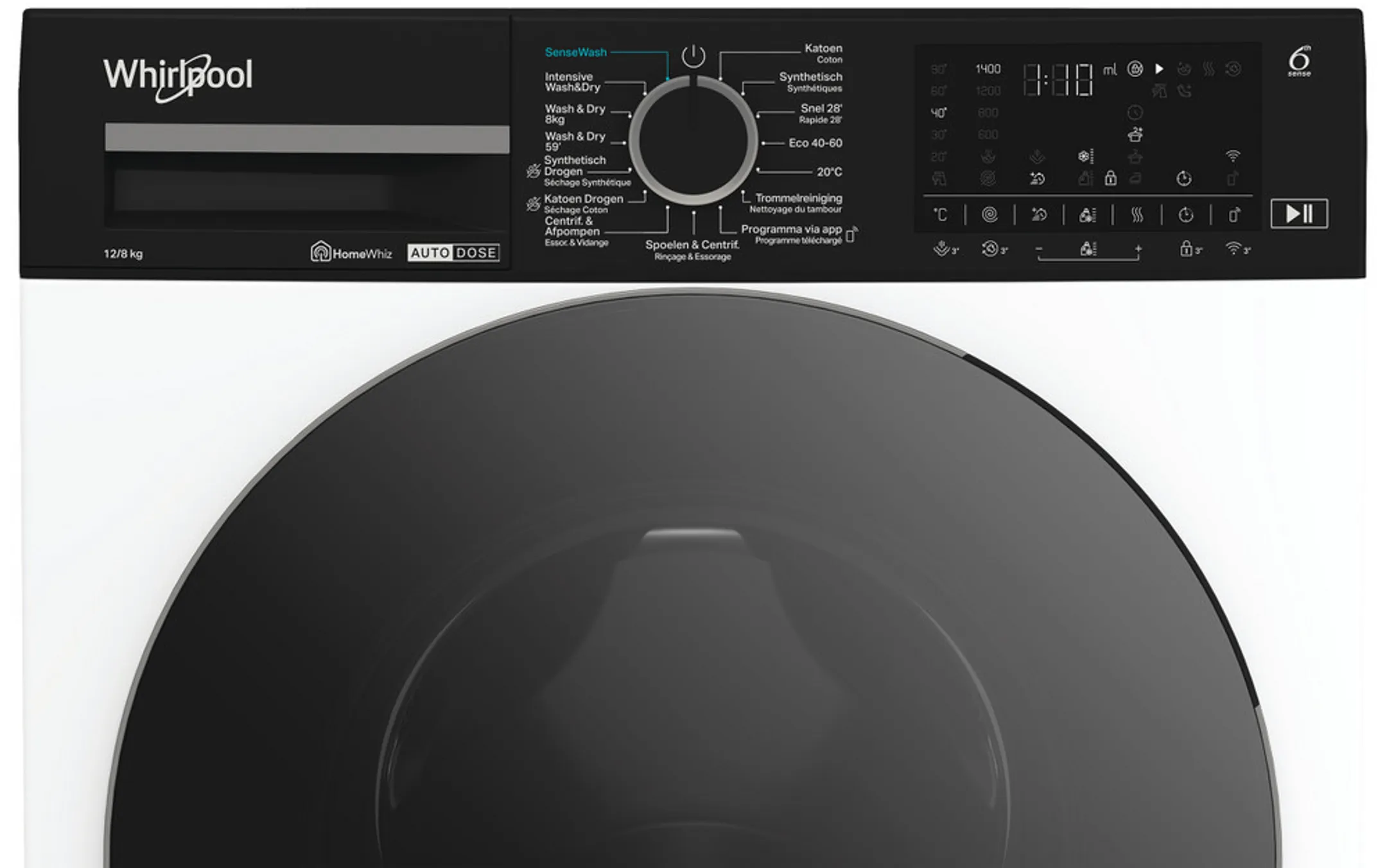 Whirlpool Lave-linge séchant 6Th Sense WPD 2836W ADS BE image