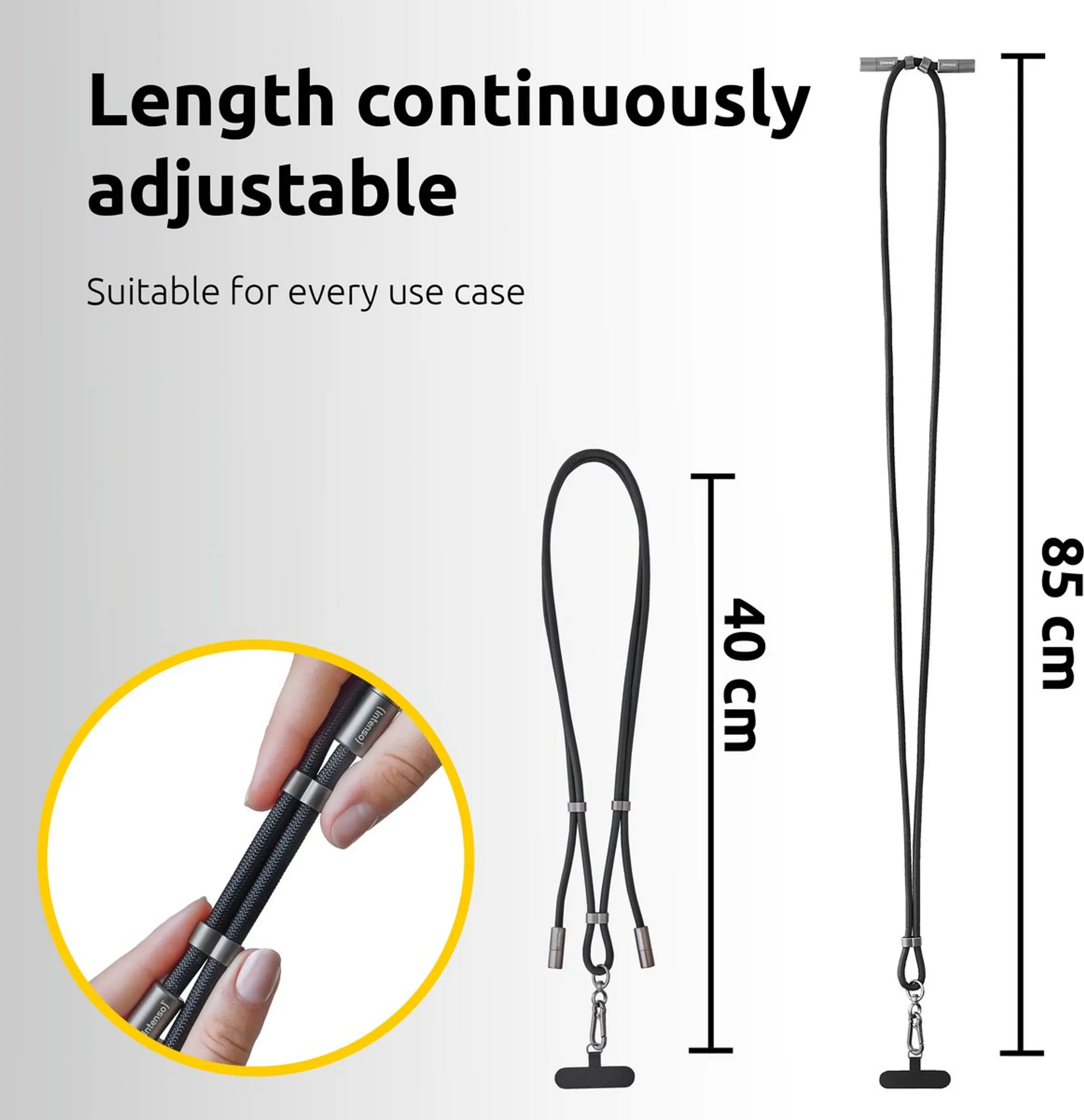 Intenso Lanière de recharge pour smartphone - 1,65m - Noir image