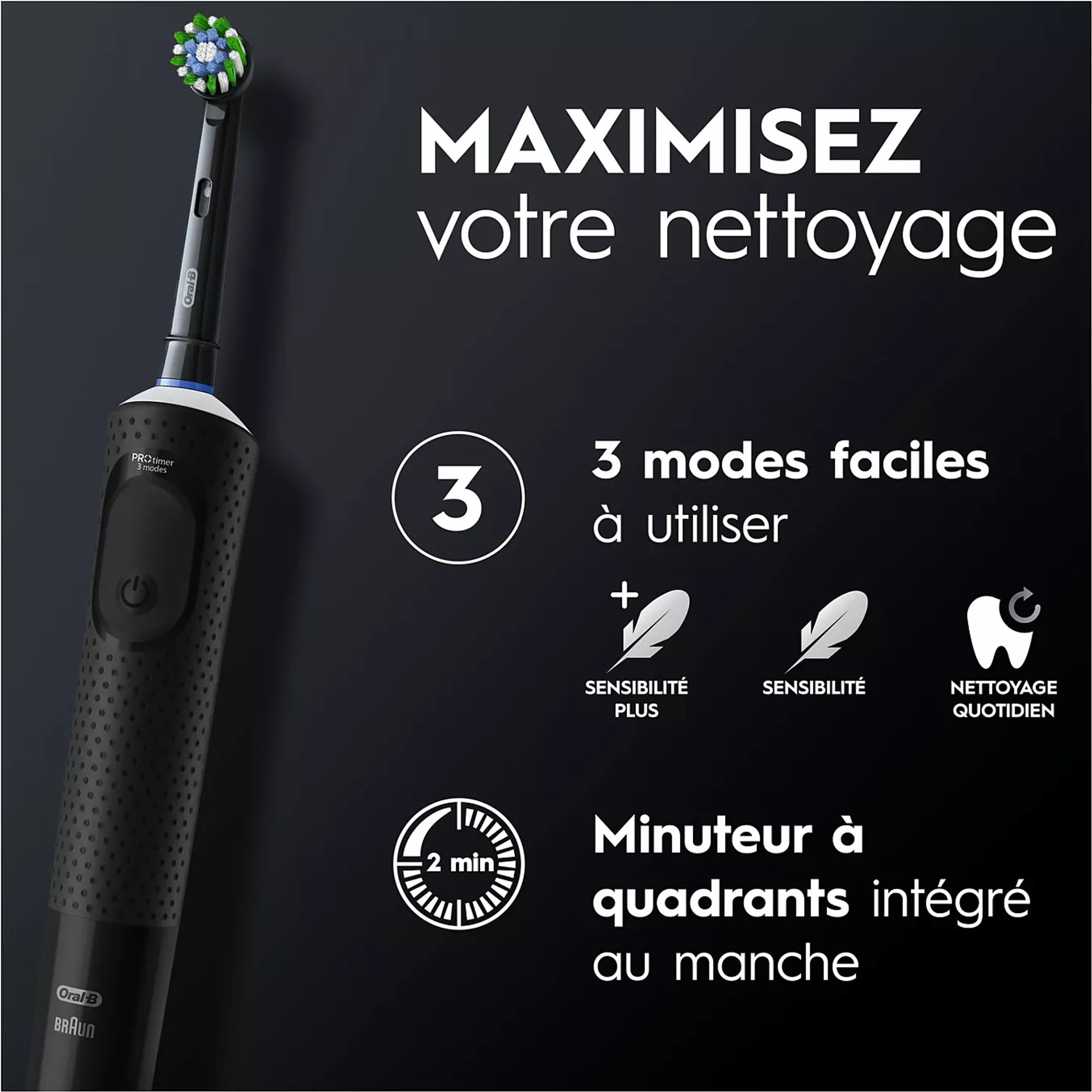 Oral-B Brosse à dents électrique Vitality Pro D173 - Noir image