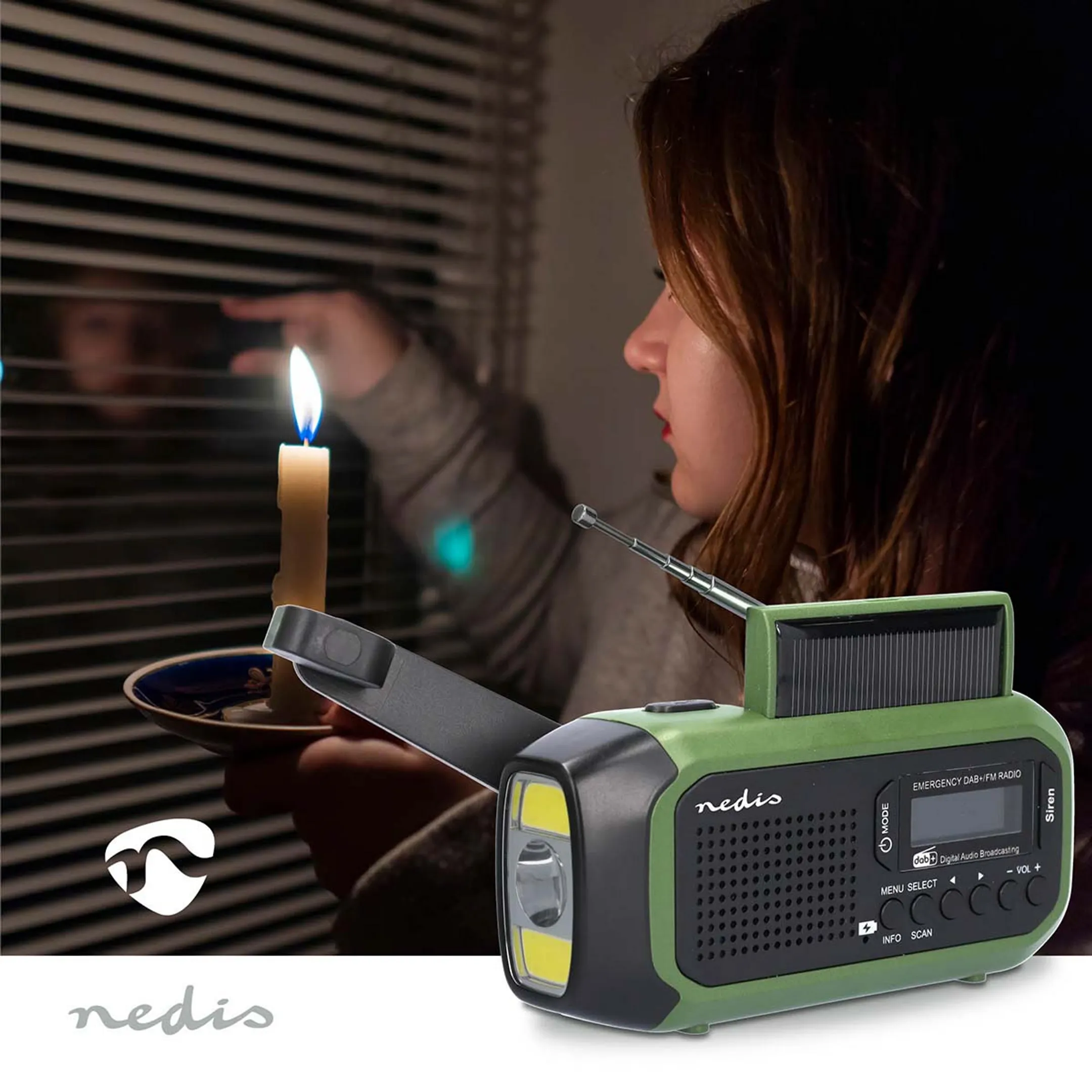 Nedis Radio d'urgence portable RDDBCR2000GN - Vert image