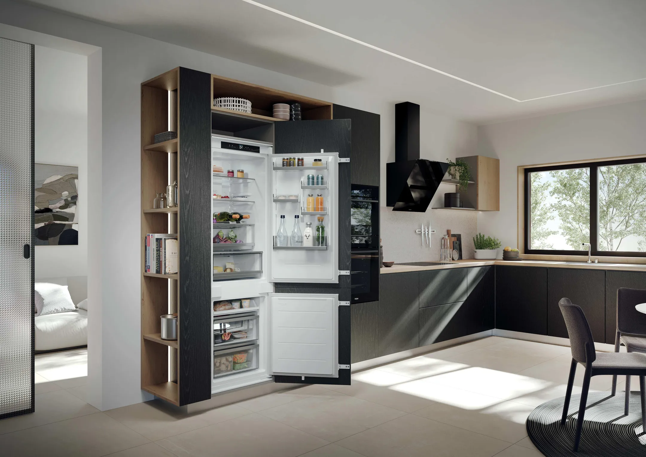 Einbau-Kühl-Gefrierkombination ID Titanium 2 HBQW5518D