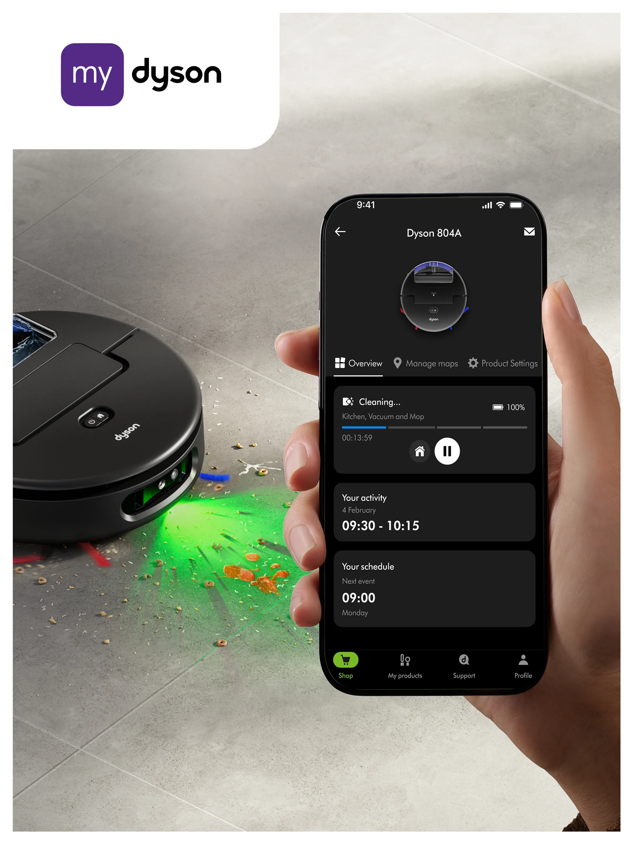 Robot Vacuum Cleaner and Mop Spot+Scrub Ai