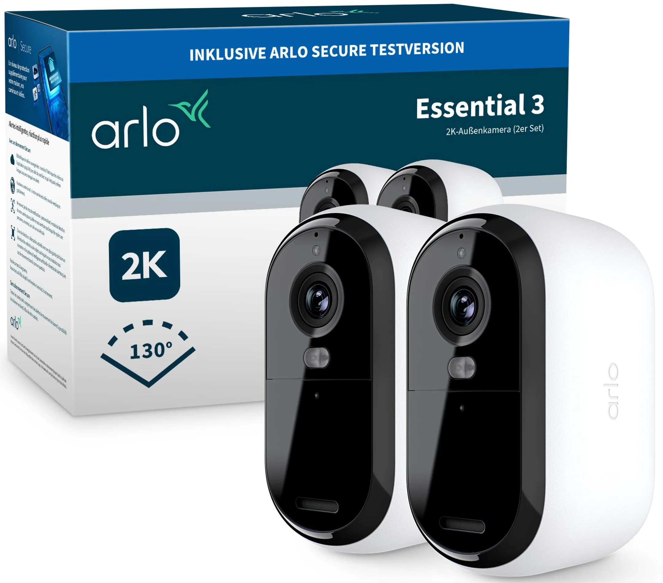 Außenüberwachungskamera Essential 3 2K – 2 Stück