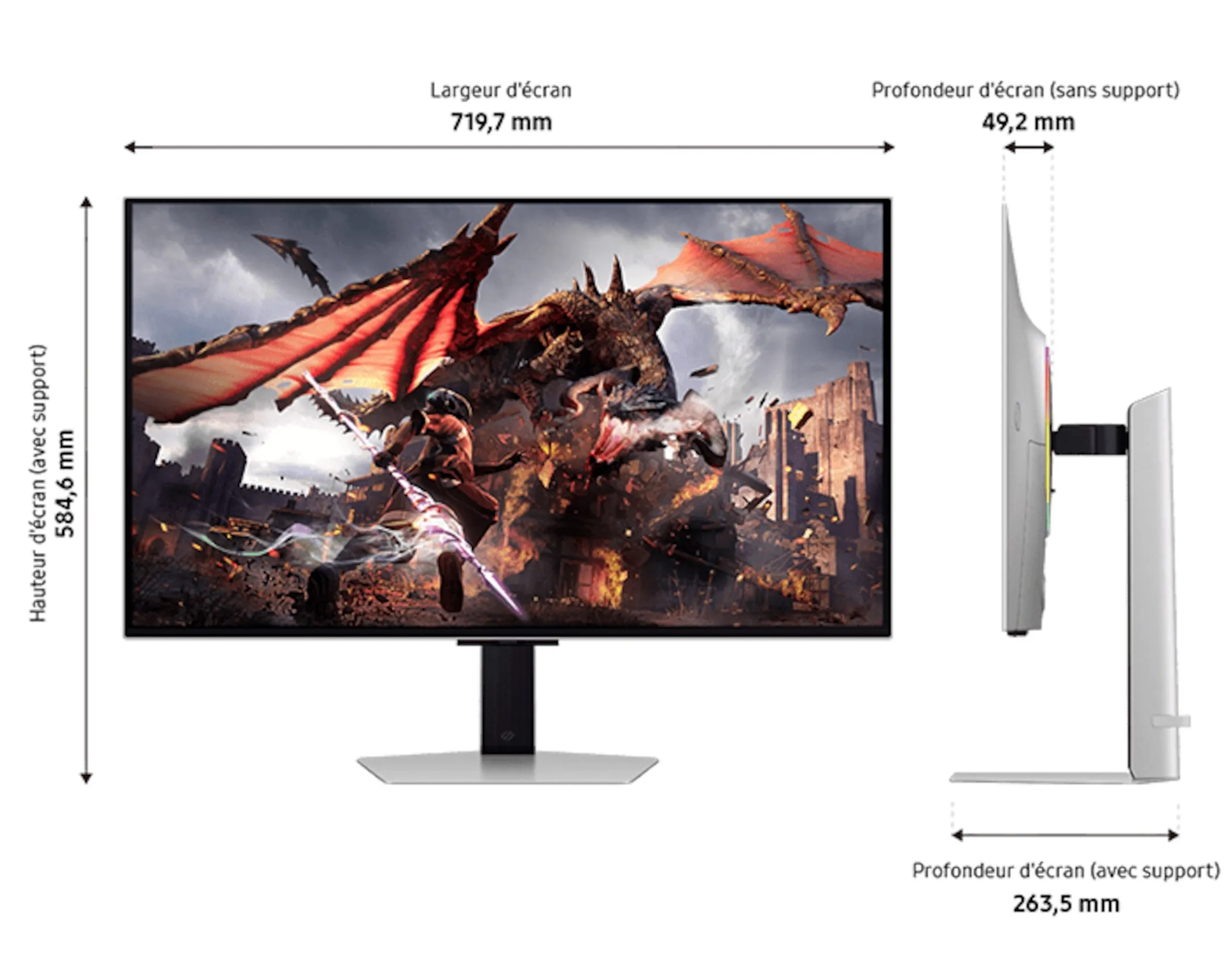 Moniteur Gaming 32" 4K UHD 240Hz Odyssey OLED G8 G80SD LS32DG802SUXEN