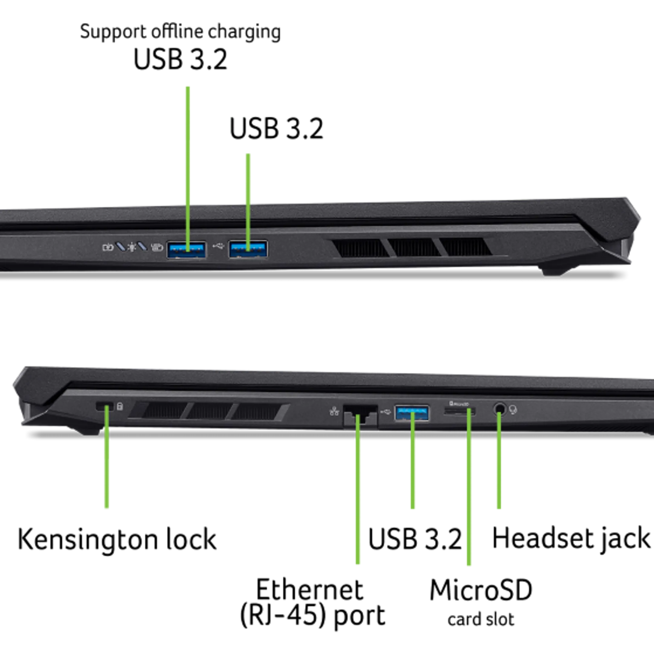 Laptop Gamer 16" Nitro V 16 AI Ryzen 7 32Go 1To RTX 5070 QWERTZ ANV16-42-R5LK + Wireless controller