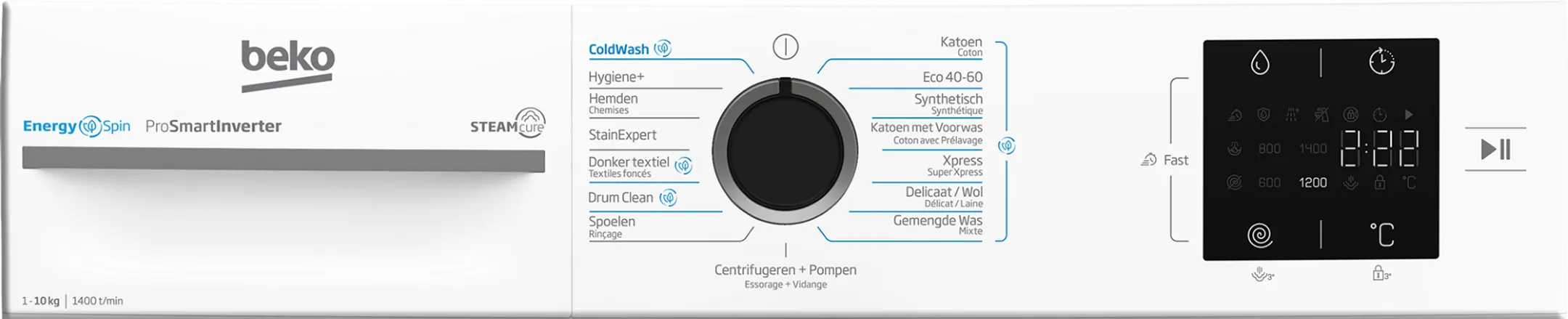 Lave-linge 10Kg EnergySpin b300 BM3WFT31041W 