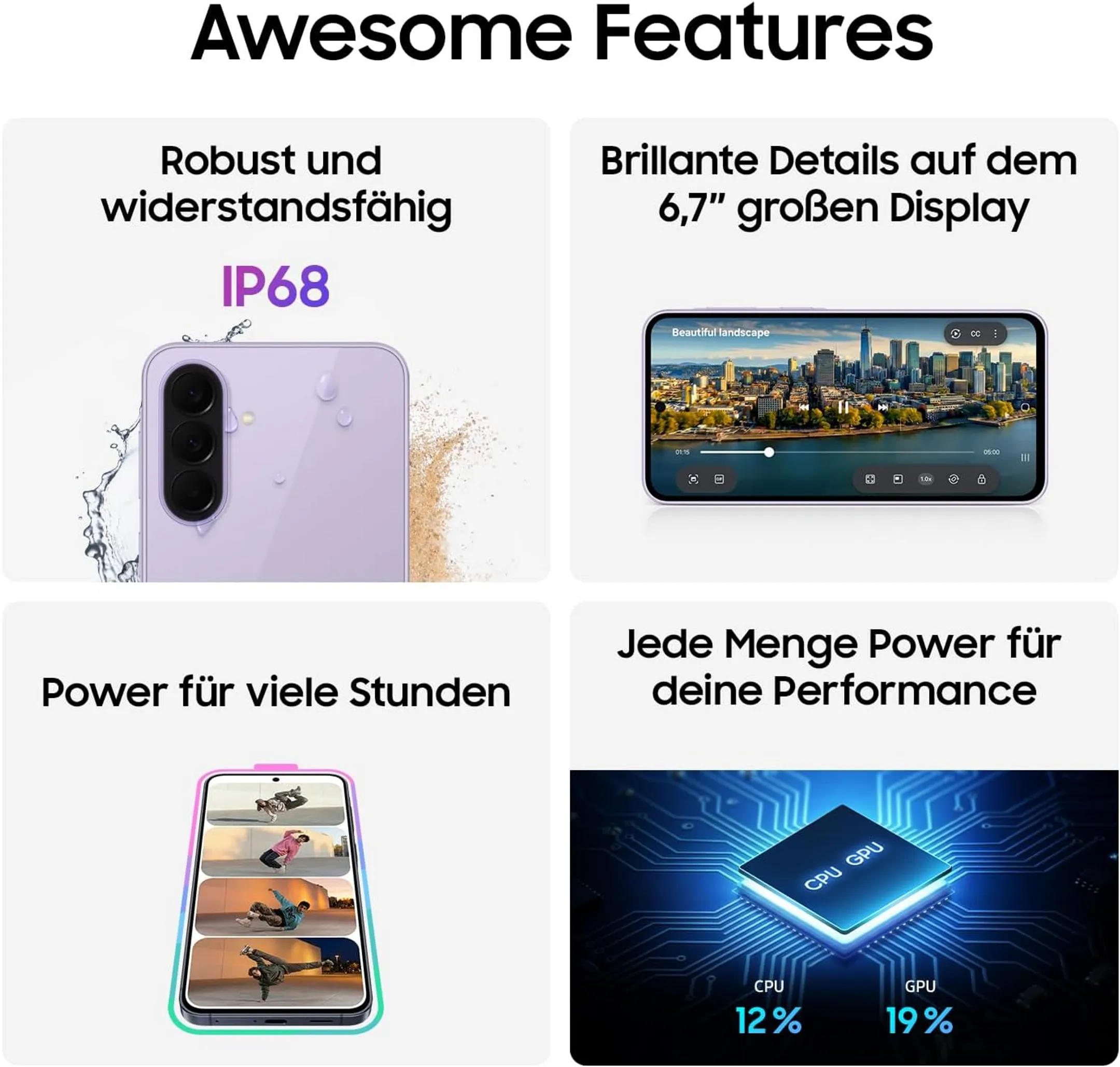 Smartphone Galaxy A37 5G 256GB Awesome Charcoal