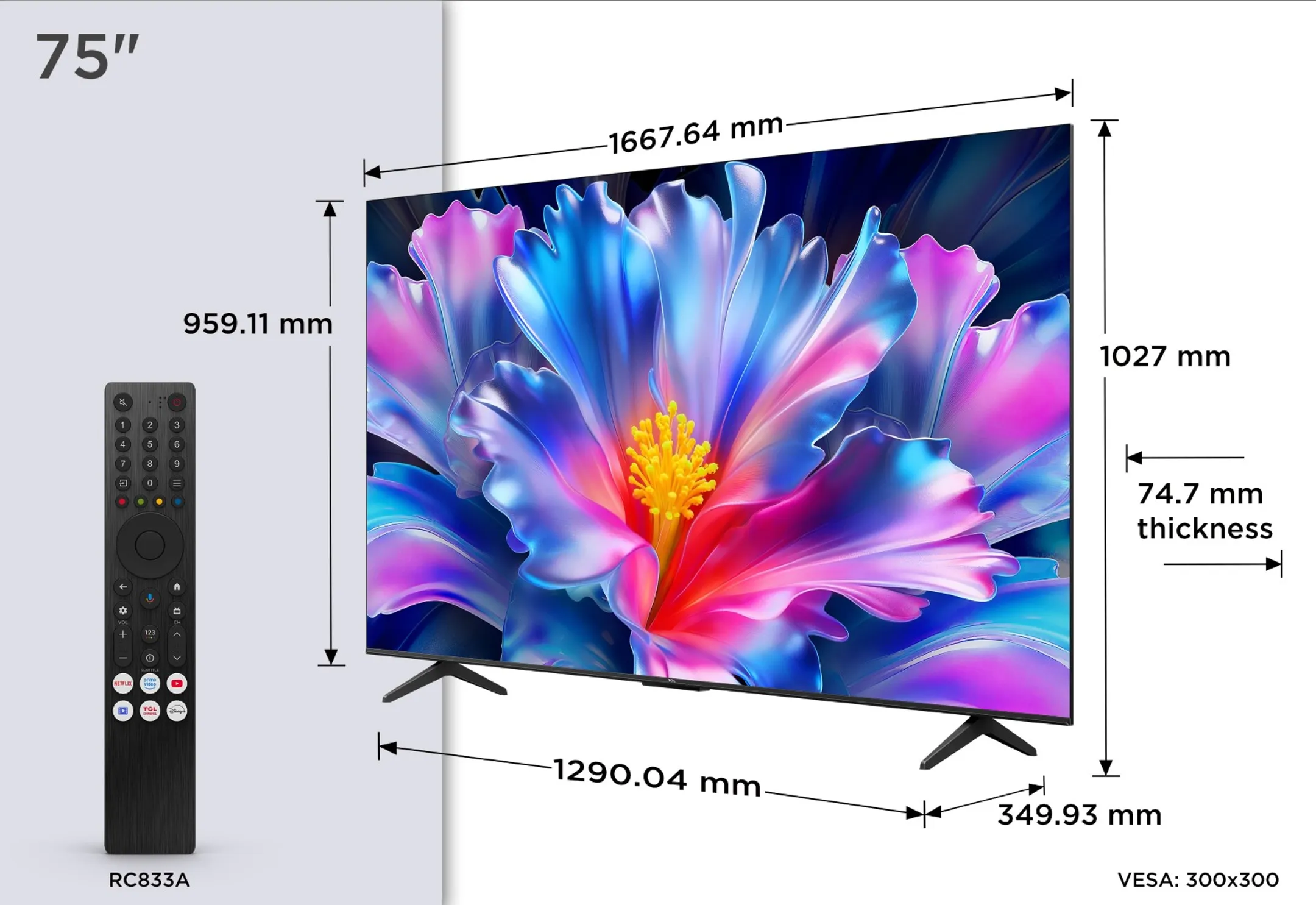 TV QLED 4K 75P6L 75 pouces